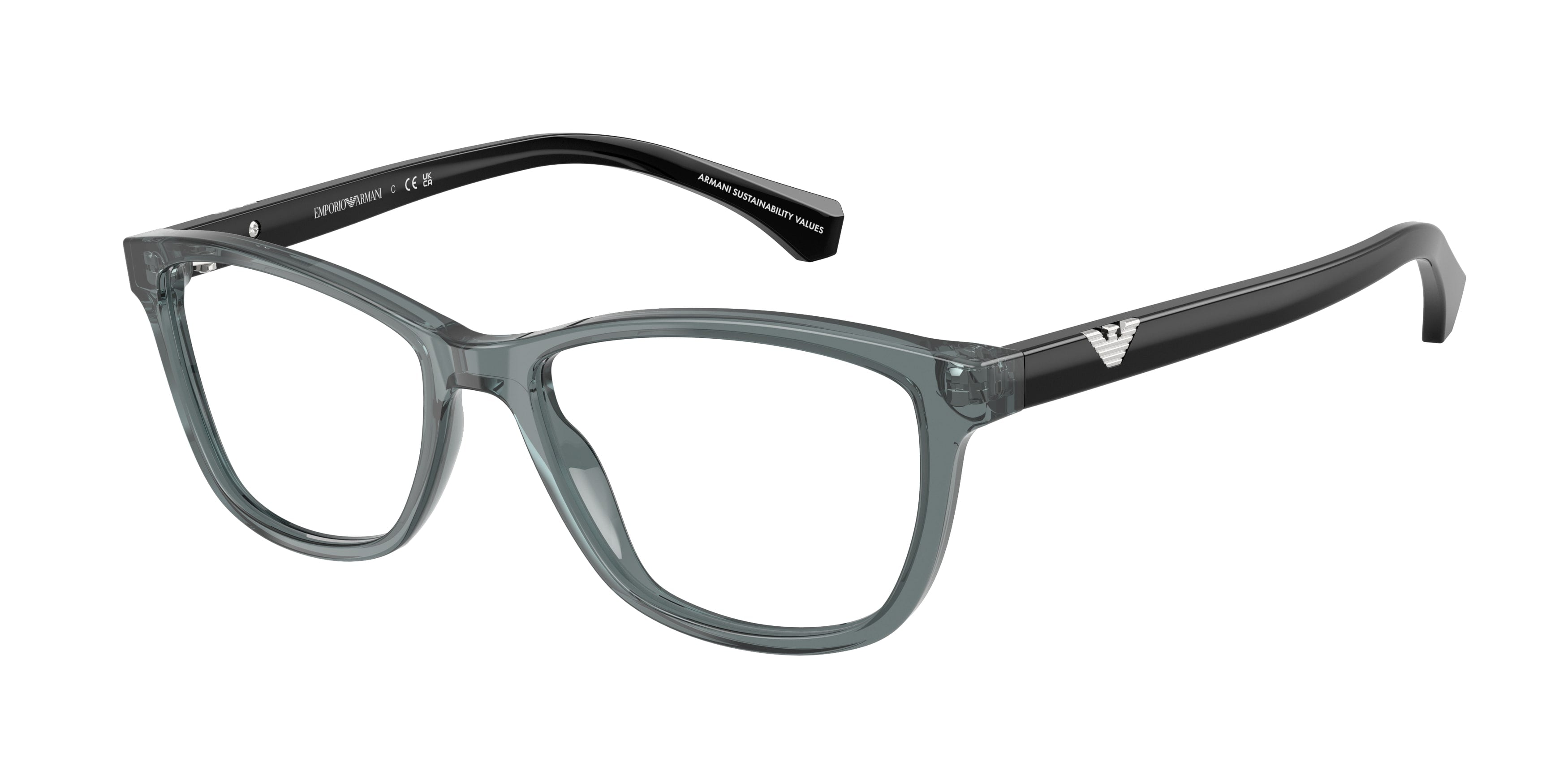 Emporio Armani Donna Emporio Armani EA3099 6364 Montature da vista Acetato Grigio Trasparente Cat Eye Normale Emporio Armani Donna Emporio Armani EA3099 6364 Montature da vista Acetato Grigio Trasparente Cat Eye Normale