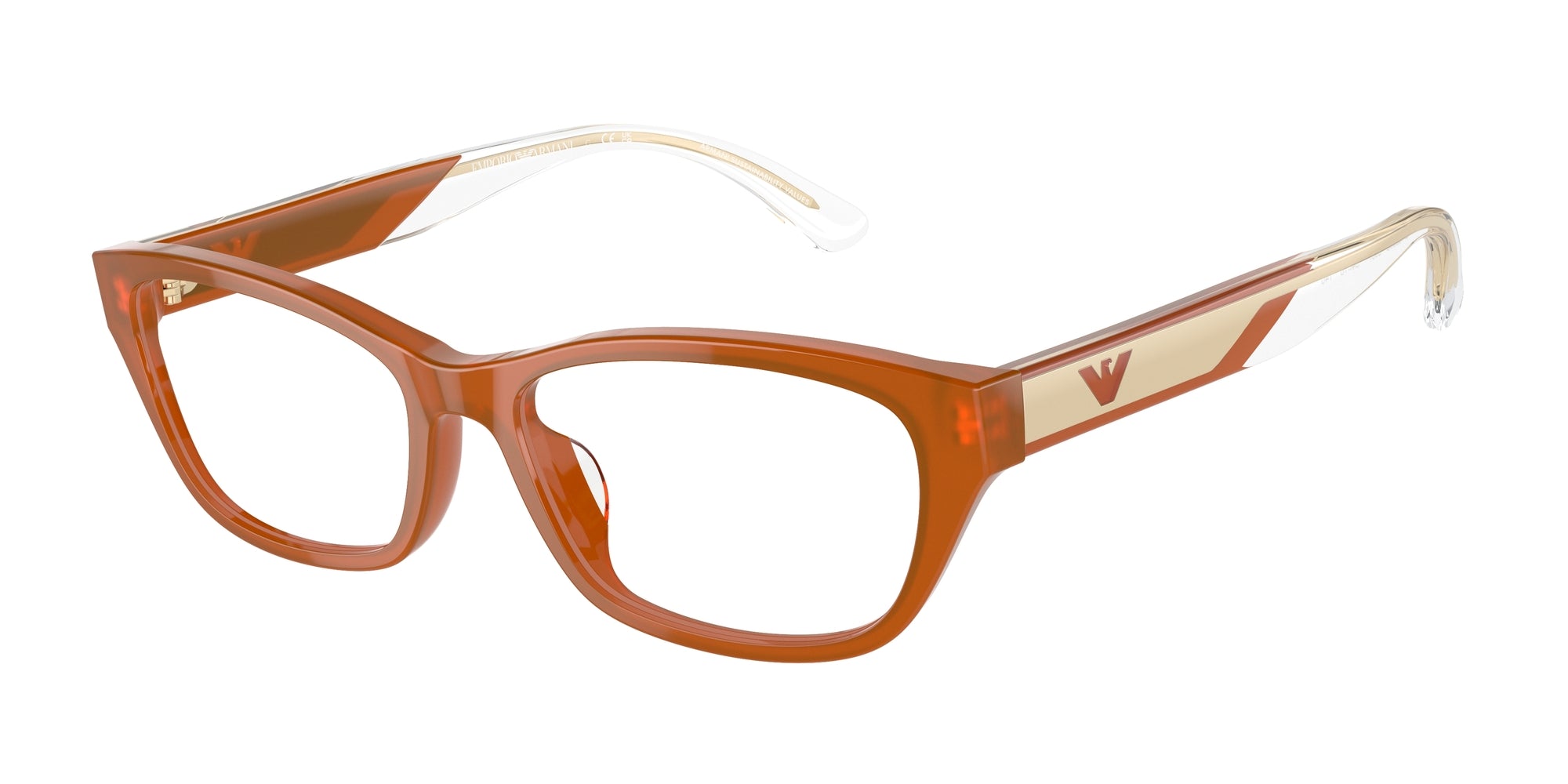 Emporio Armani Donna Emporio Armani EA3238U 6097 Montature da vista Acetato Arancione Trasparente Cat Eye Normale Emporio Armani Donna Emporio Armani EA3238U 6097 Montature da vista Acetato Arancione Trasparente Cat Eye Normale