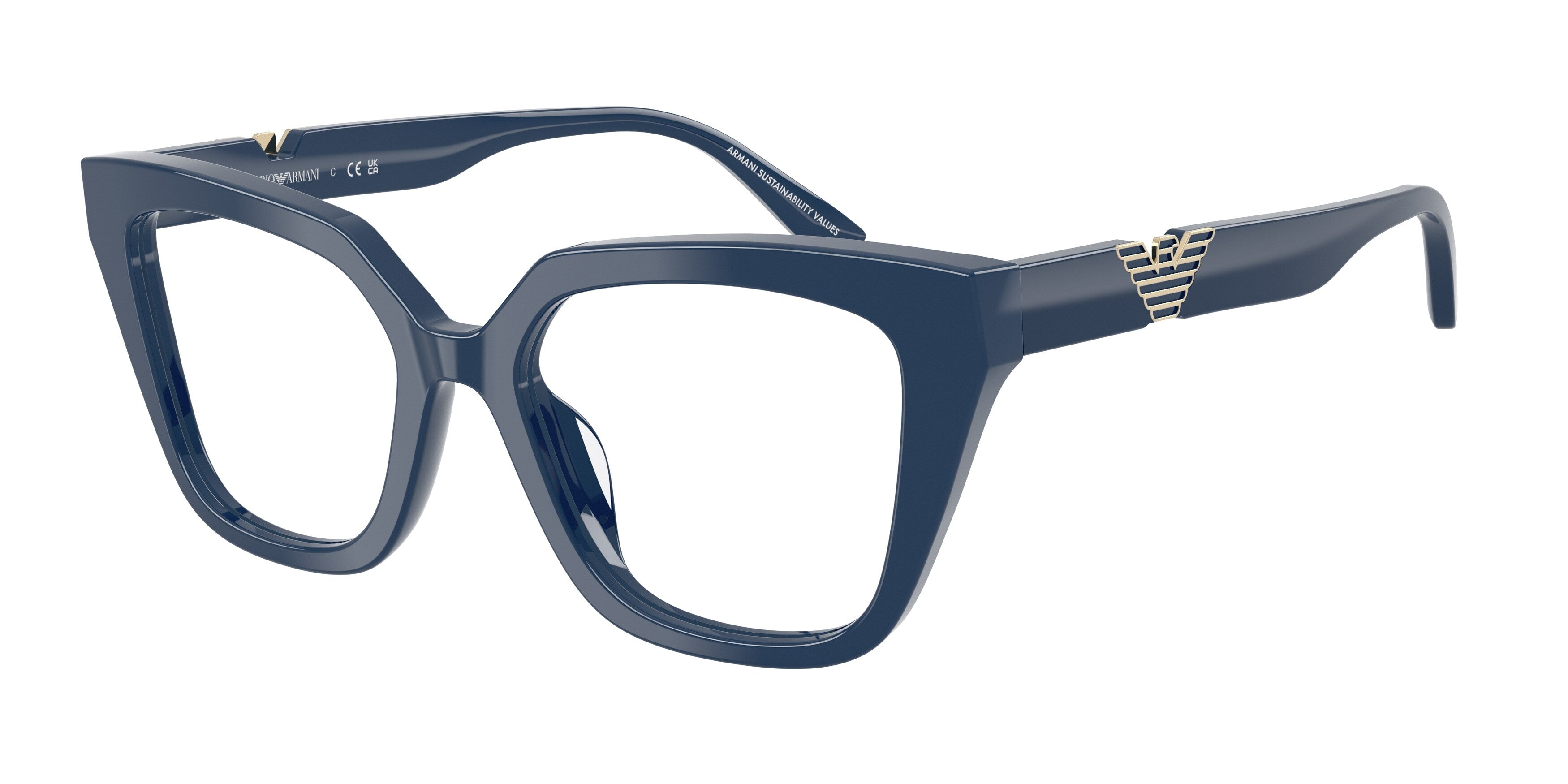 Emporio Armani Donna Emporio Armani EA3267U 6325 Montature da vista Acetato Blu Cat Eye Normale Emporio Armani Donna Emporio Armani EA3267U 6325 Montature da vista Acetato Blu Cat Eye Normale