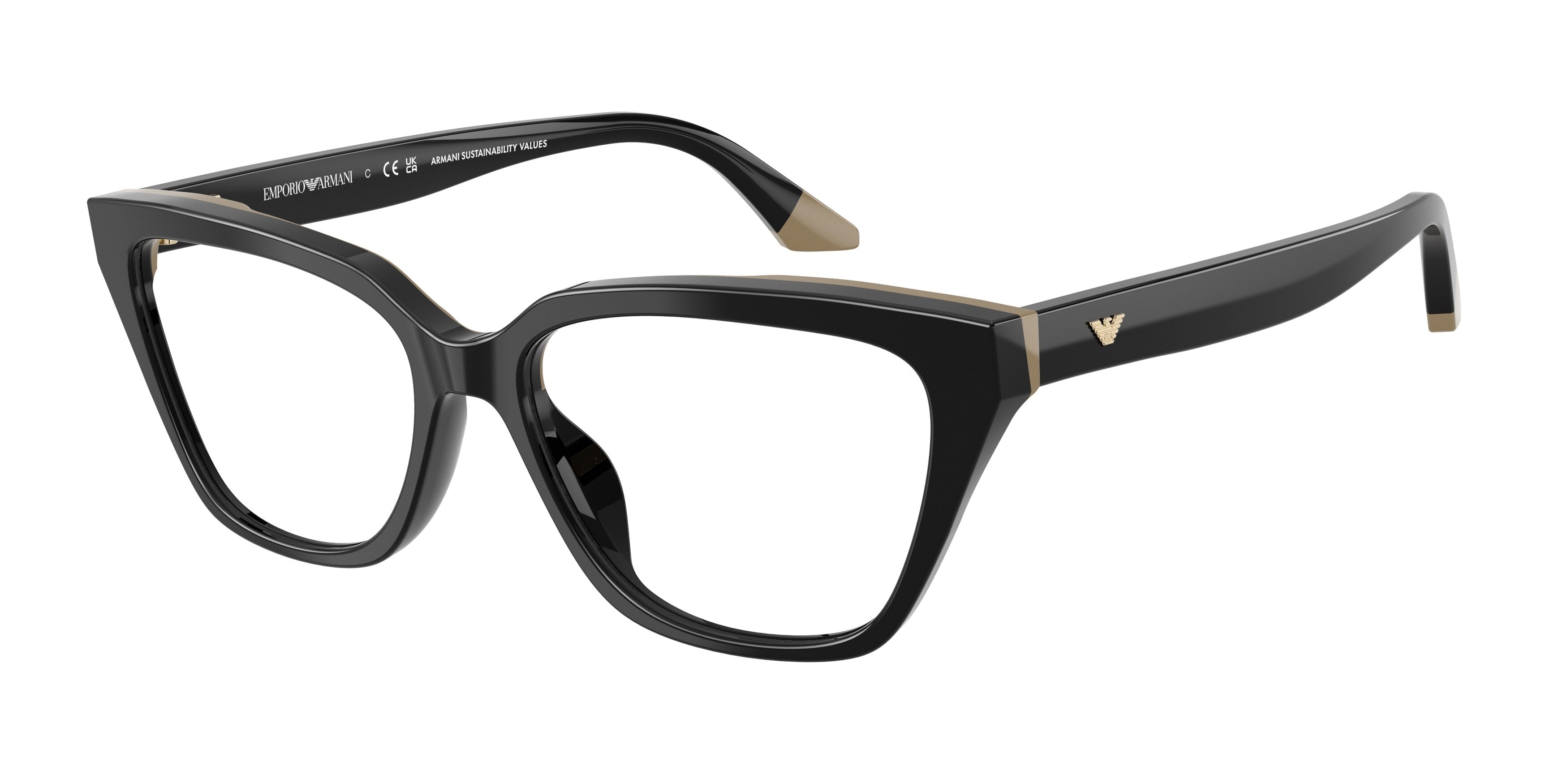 Emporio Armani Donna Emporio Armani EA3270U 6313 Montature da vista Acetato Nero Cat Eye Normale