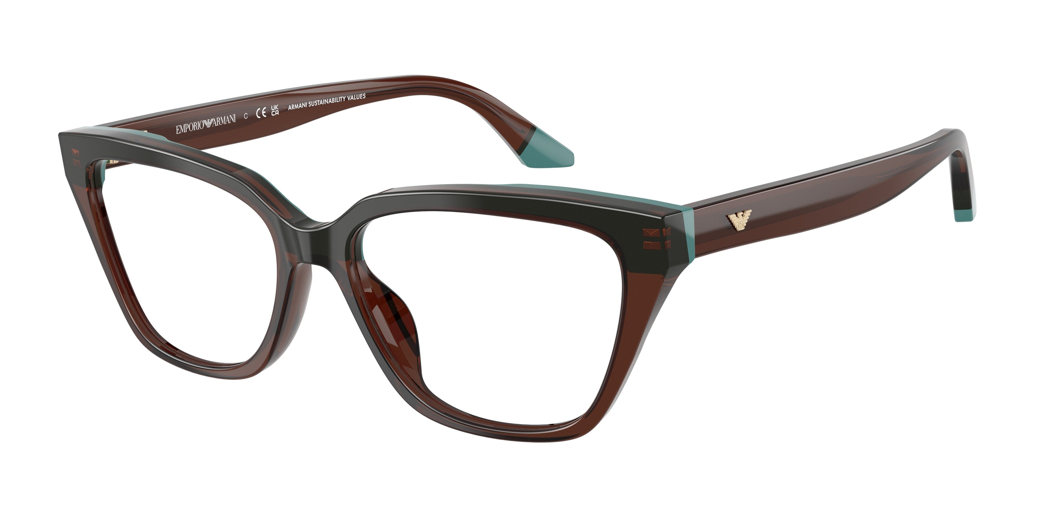 Emporio Armani Donna Emporio Armani EA3270U 6318 Montature da vista Acetato Marrone Cat Eye Normale