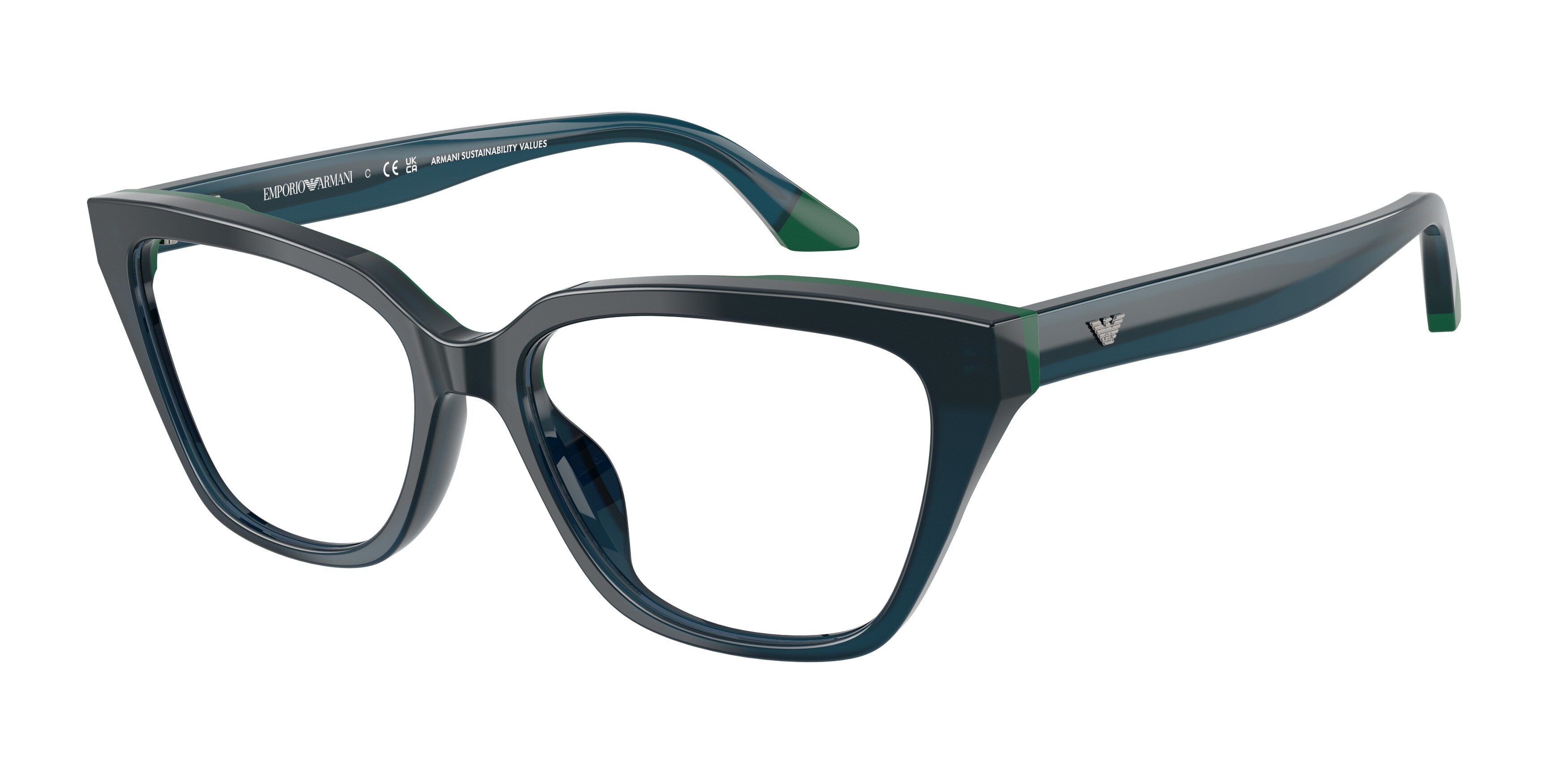 Emporio Armani Donna Emporio Armani EA3270U 6319 Montature da vista Acetato Blu Cat Eye Normale