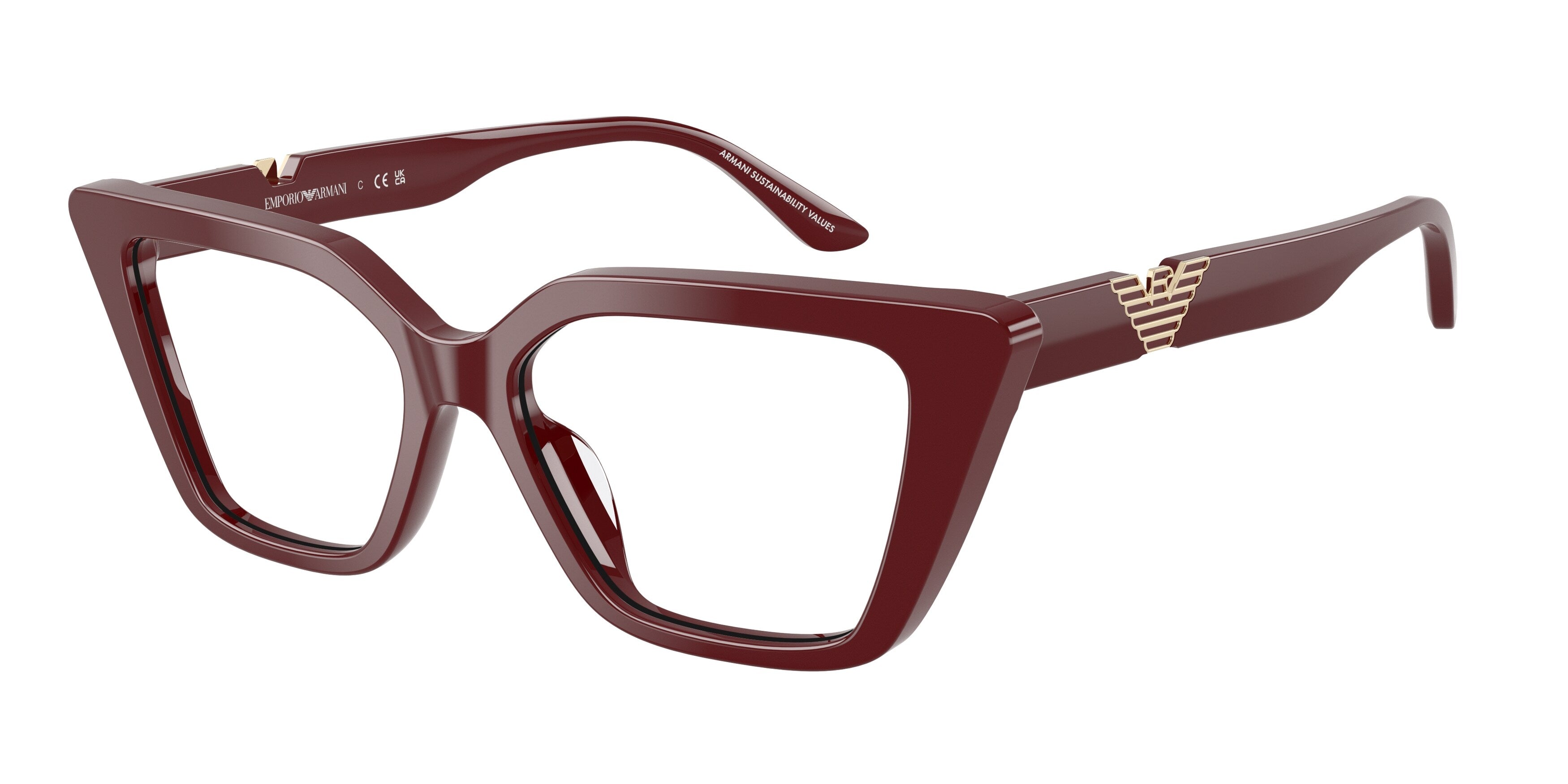 Emporio Armani Donna Emporio Armani EA3273U 6323 Montature da vista Acetato Rosso Cat Eye Normale