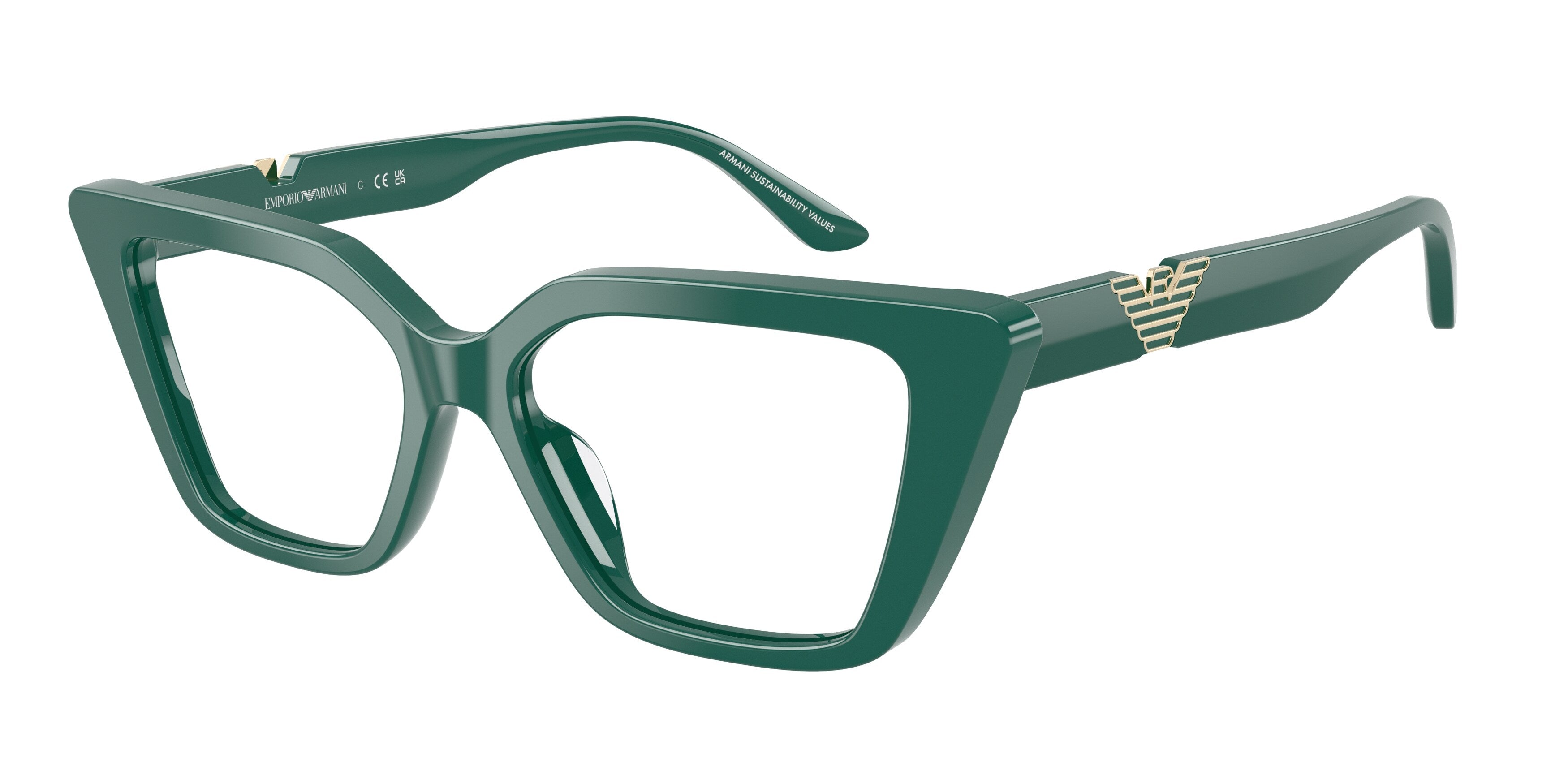 Emporio Armani Donna Emporio Armani EA3273U 6324 Montature da vista Acetato Verde Cat Eye Normale