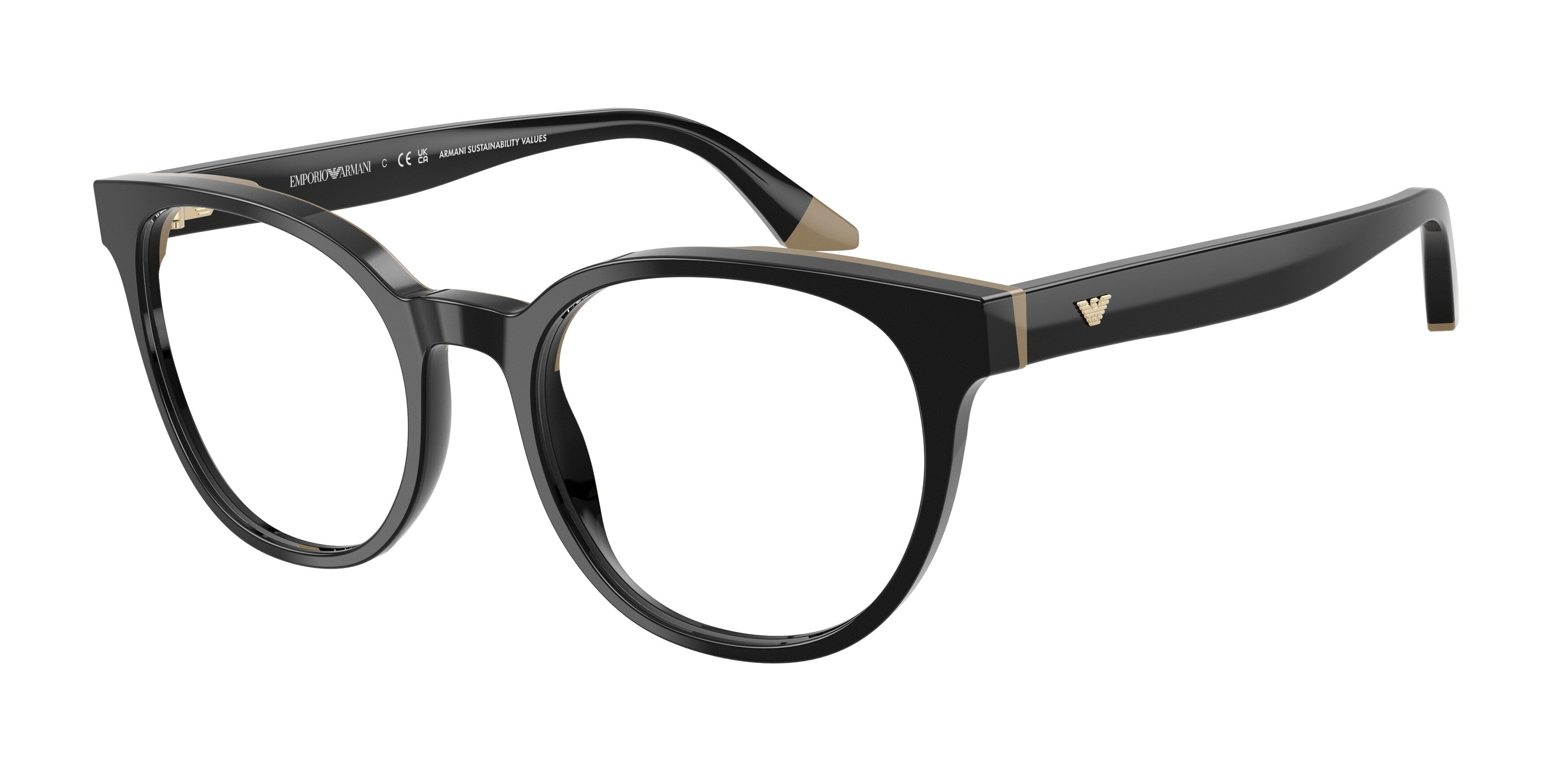 Emporio Armani Donna Emporio Armani EA3274 6313 Montature da vista Acetato Nero Rotonda Normale Emporio Armani Donna Emporio Armani EA3274 6313 Montature da vista Acetato Nero Rotonda Normale
