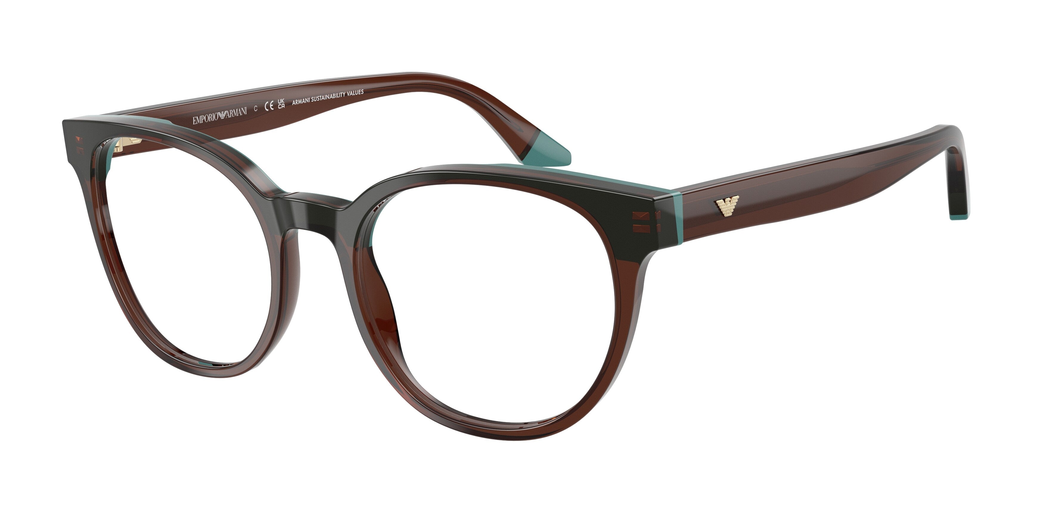 Emporio Armani Donna Emporio Armani EA3274 6318 Montature da vista Acetato Marrone Rotonda Normale