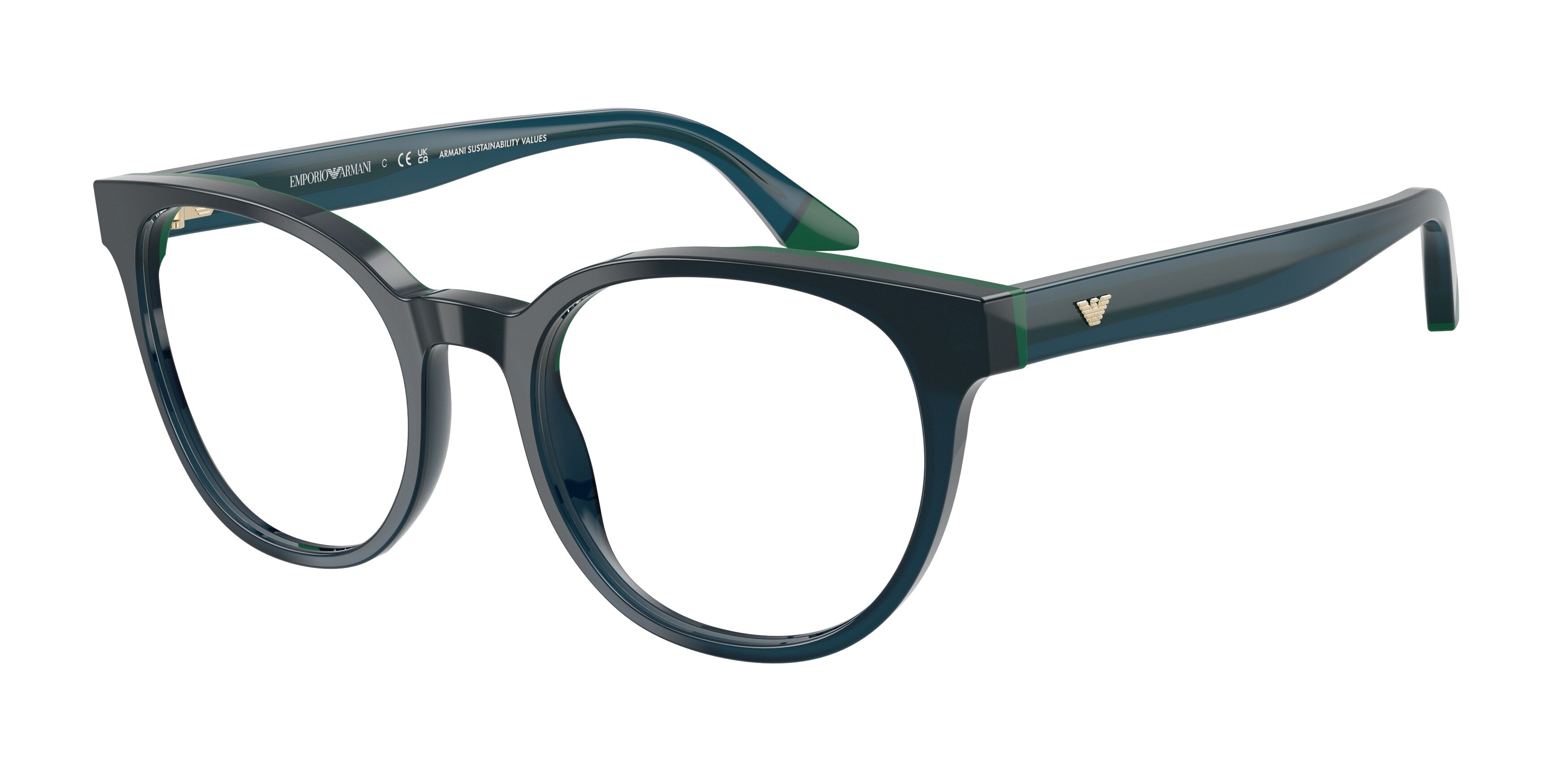 Emporio Armani Donna Emporio Armani EA3274 6319 Montature da vista Acetato Blu Rotonda Normale