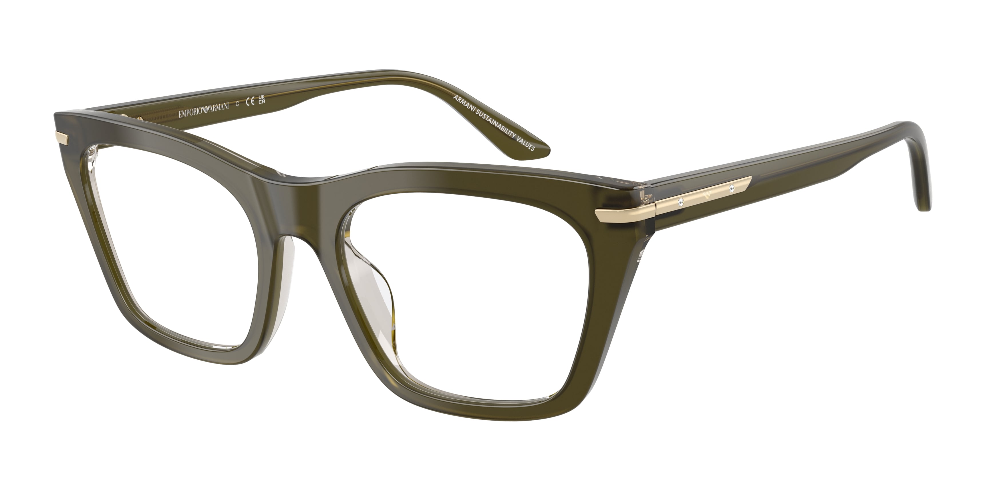 Emporio Armani Donna Emporio Armani EA3283BU 6378 Montature da vista Acetato Verde Trasparente Cat Eye Normale Emporio Armani Donna Emporio Armani EA3283BU 6378 Montature da vista Acetato Verde Trasparente Cat Eye Normale