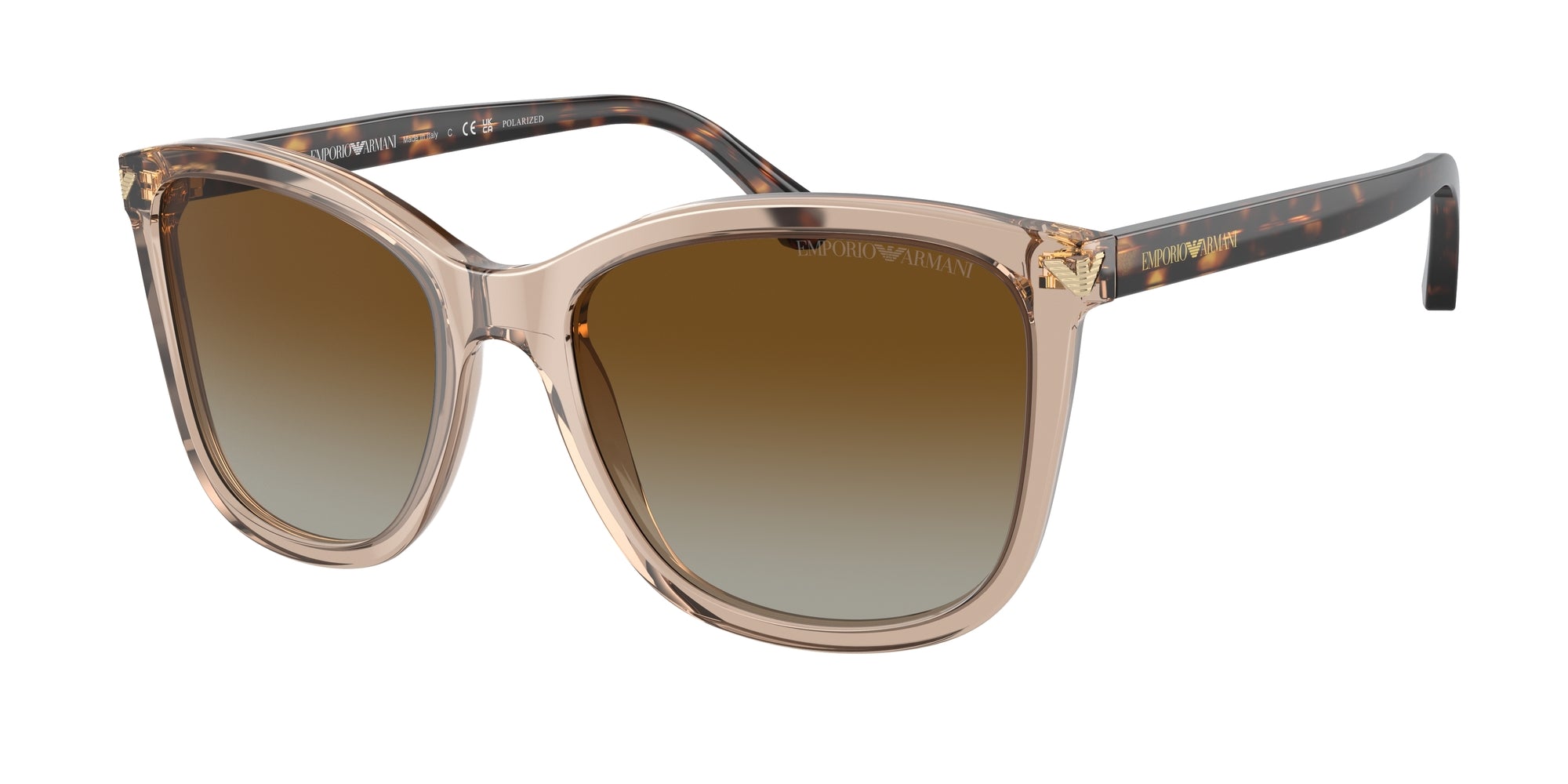 Emporio Armani Donna Emporio Armani EA4060 5850T5 Occhiali da sole Acetato Marrone Marrone Squadrata Polarizzata Sfumato