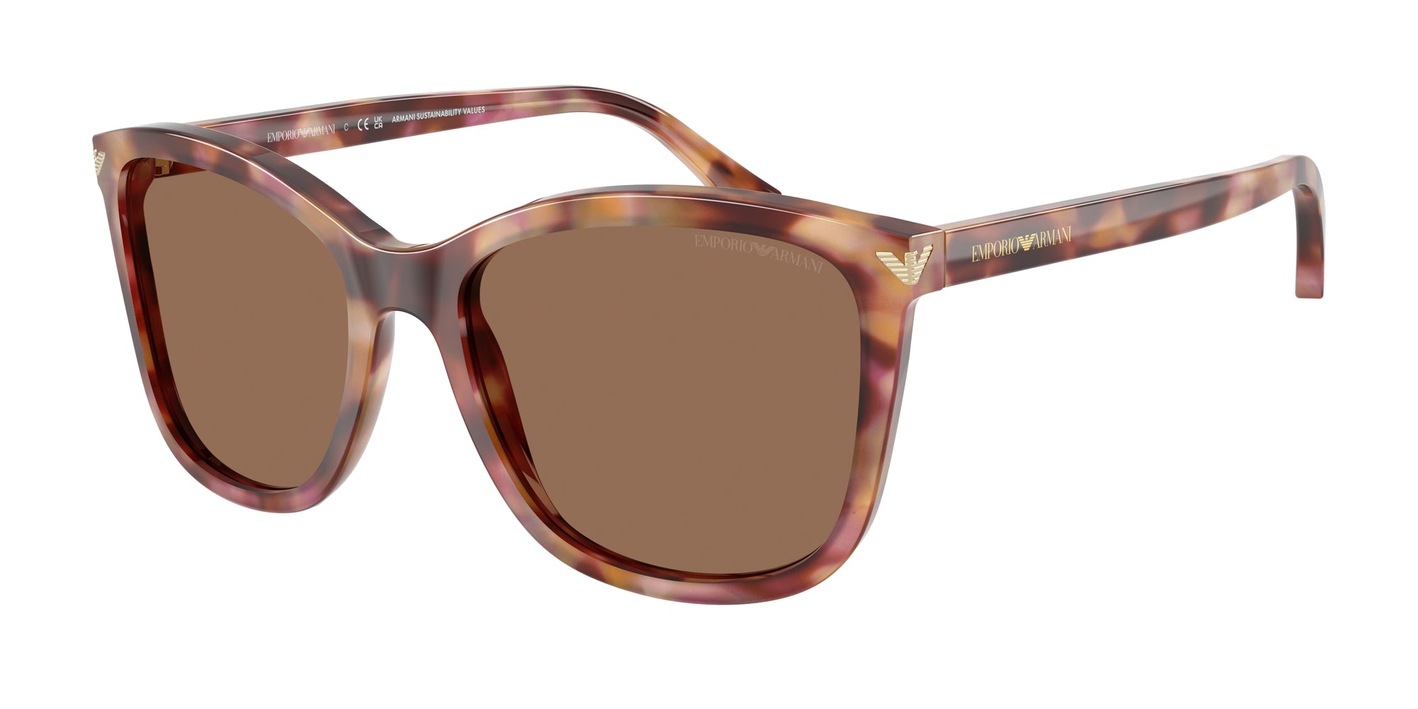 Emporio Armani Donna Emporio Armani EA4060 619673 Occhiali da sole Acetato Rosso Marrone Squadrata Normale Emporio Armani Donna Emporio Armani EA4060 619673 Occhiali da sole Acetato Rosso Marrone Squadrata Normale