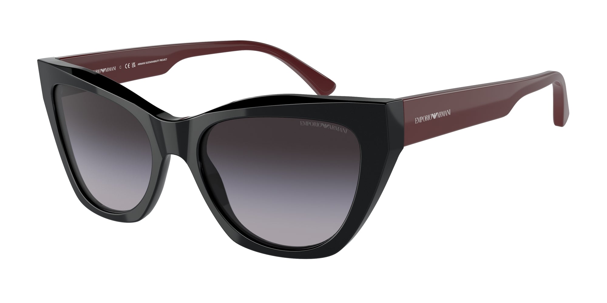 Emporio Armani Donna Emporio Armani EA4176 50178G Occhiali da sole Acetato Nero Grigio Cat Eye Normale Sfumato