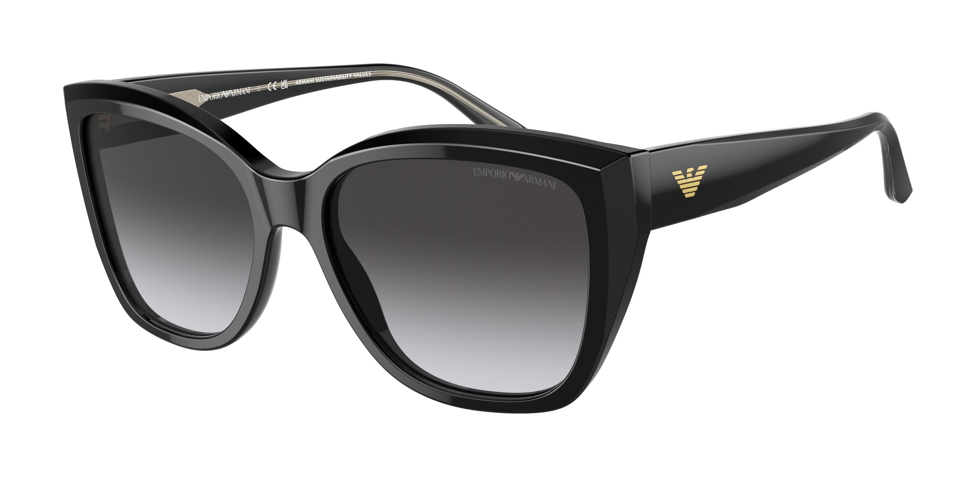 Emporio Armani Donna Emporio Armani EA4198 50178G Occhiali da sole Acetato Nero Grigio Cat Eye Normale Sfumato