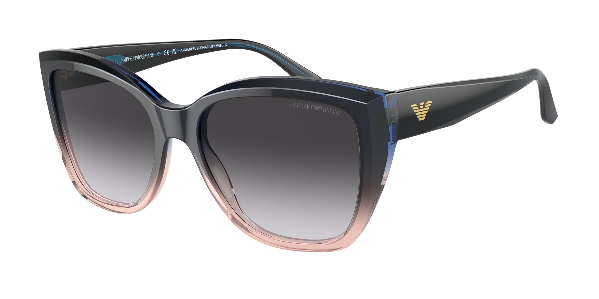 Emporio Armani Donna Emporio Armani EA4198 59918G Occhiali da sole Acetato Blu Grigio Cat Eye Normale Sfumato Emporio Armani Donna Emporio Armani EA4198 59918G Occhiali da sole Acetato Blu Grigio Cat Eye Normale Sfumato
