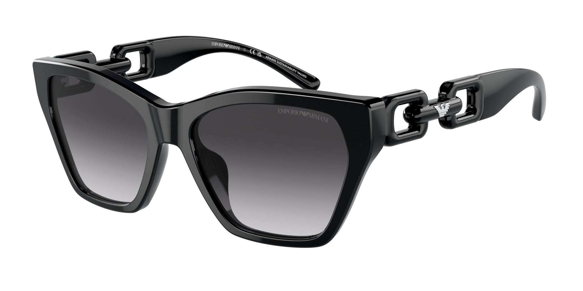 Emporio Armani Donna Emporio Armani EA4203U 50178G Occhiali da sole Acetato Nero Grigio Cat Eye Normale Sfumato