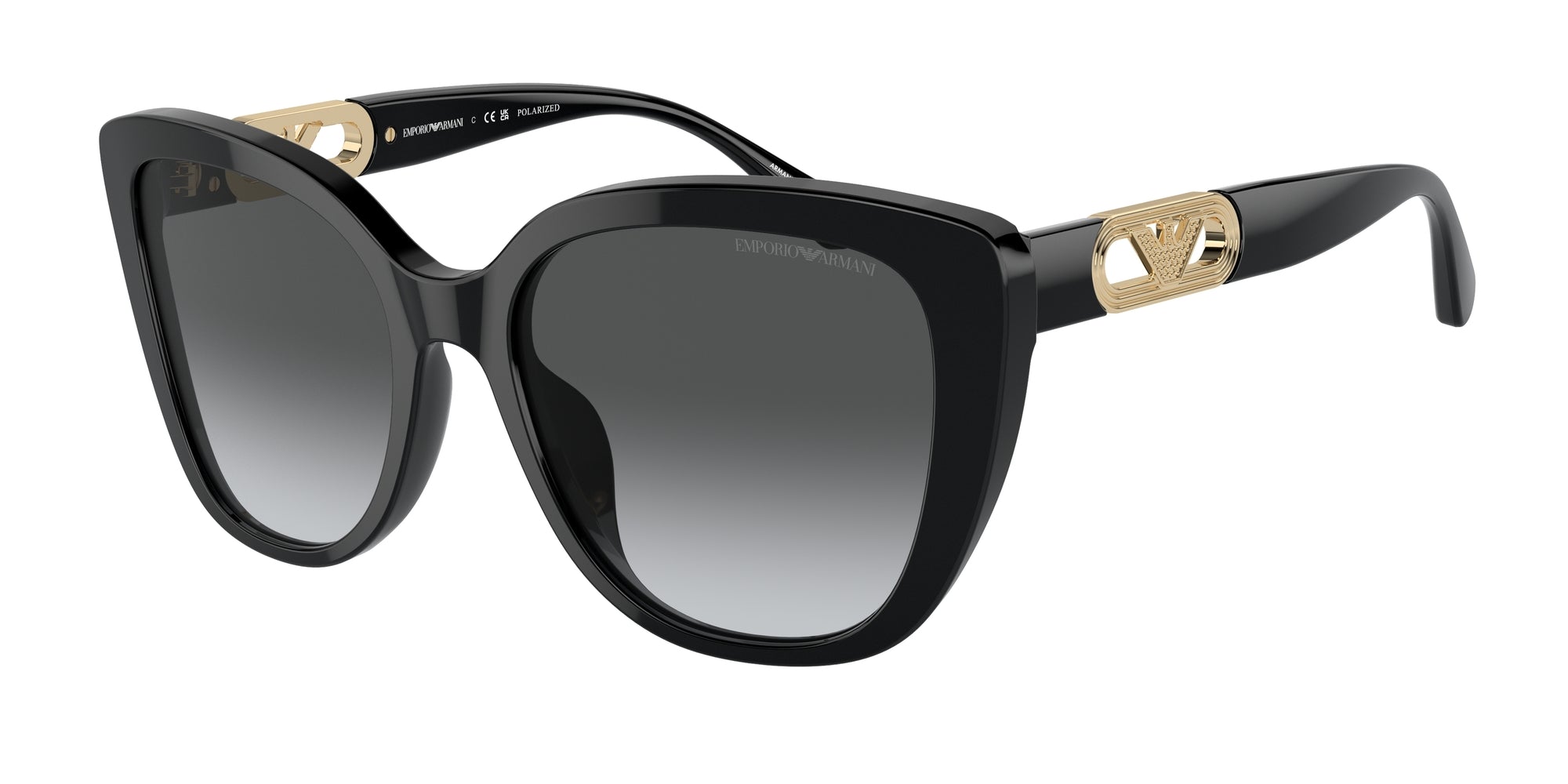 Emporio Armani Donna Emporio Armani EA4214U 50178G Occhiali da sole Acetato Nero Grigio Farfalla Polarizzata Sfumato