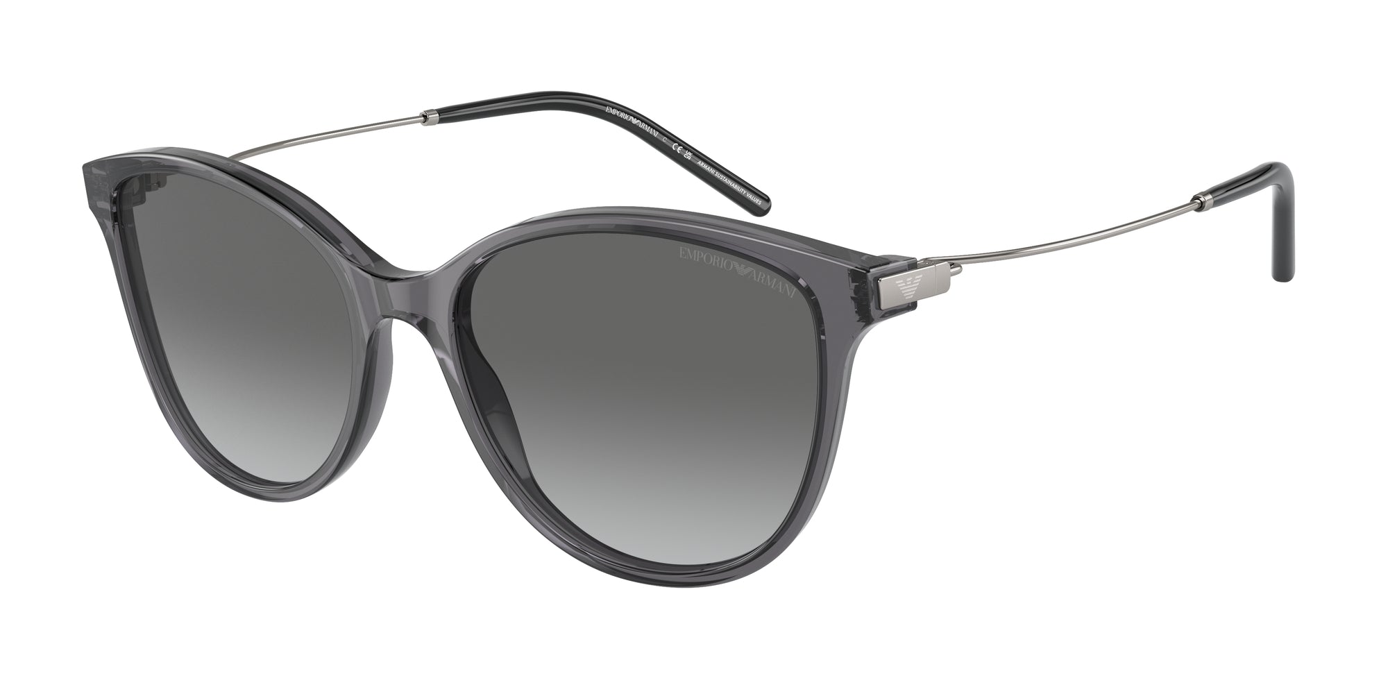 Emporio Armani Donna Emporio Armani EA4220 610611 Occhiali da sole Acetato Grigio Grigio Cat Eye Normale Sfumato Emporio Armani Donna Emporio Armani EA4220 610611 Occhiali da sole Acetato Grigio Grigio Cat Eye Normale Sfumato