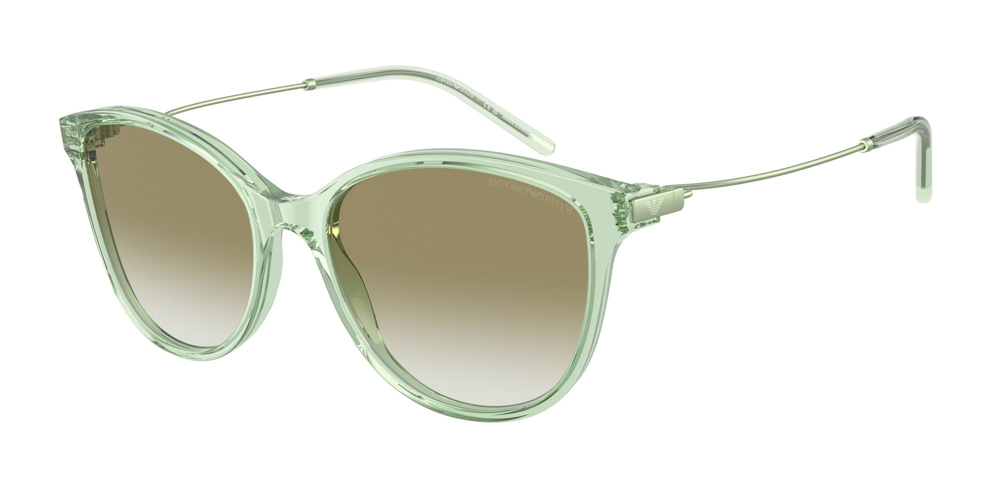 Emporio Armani Donna Emporio Armani EA4220 61078E Occhiali da sole Acetato Verde Verde Cat Eye Normale Sfumato