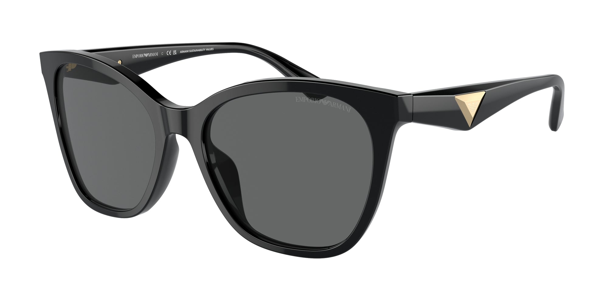 Emporio Armani Donna Emporio Armani EA4222U 501787 Occhiali da sole Acetato Nero Grigio Farfalla Normale