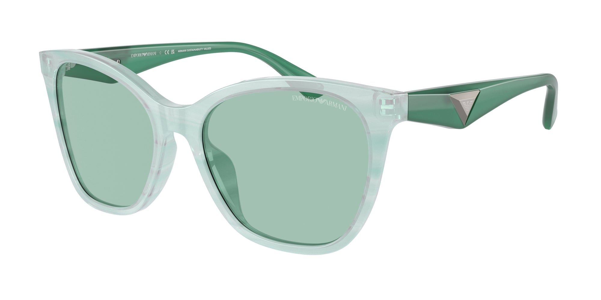 Emporio Armani Donna Emporio Armani EA4222U 611271 Occhiali da sole Acetato Verde Verde Farfalla Normale