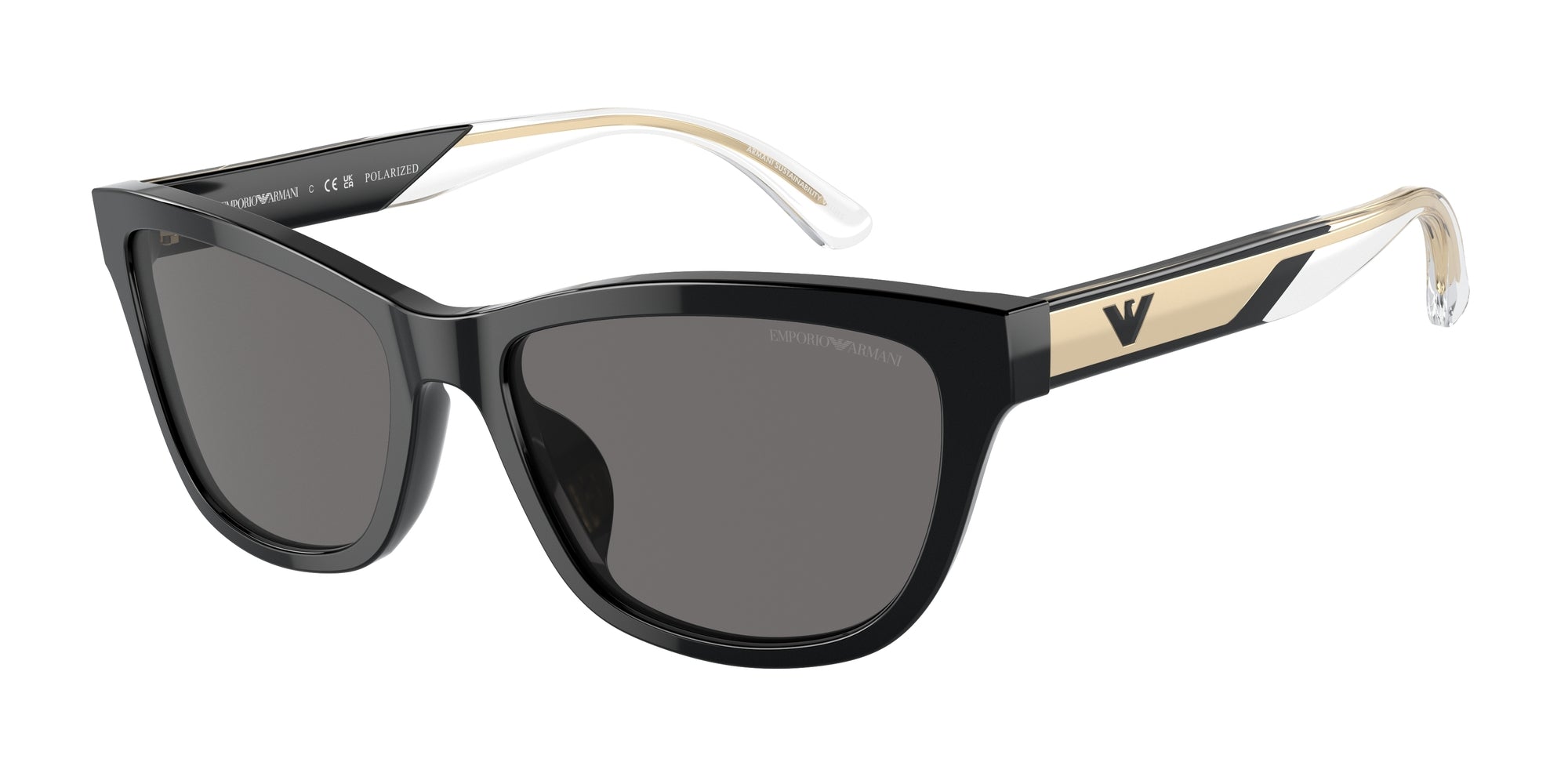 Emporio Armani Donna Emporio Armani EA4227U 501787 Occhiali da sole Acetato Nero Grigio Cat Eye Polarizzata Emporio Armani Donna Emporio Armani EA4227U 501787 Occhiali da sole Acetato Nero Grigio Cat Eye Polarizzata