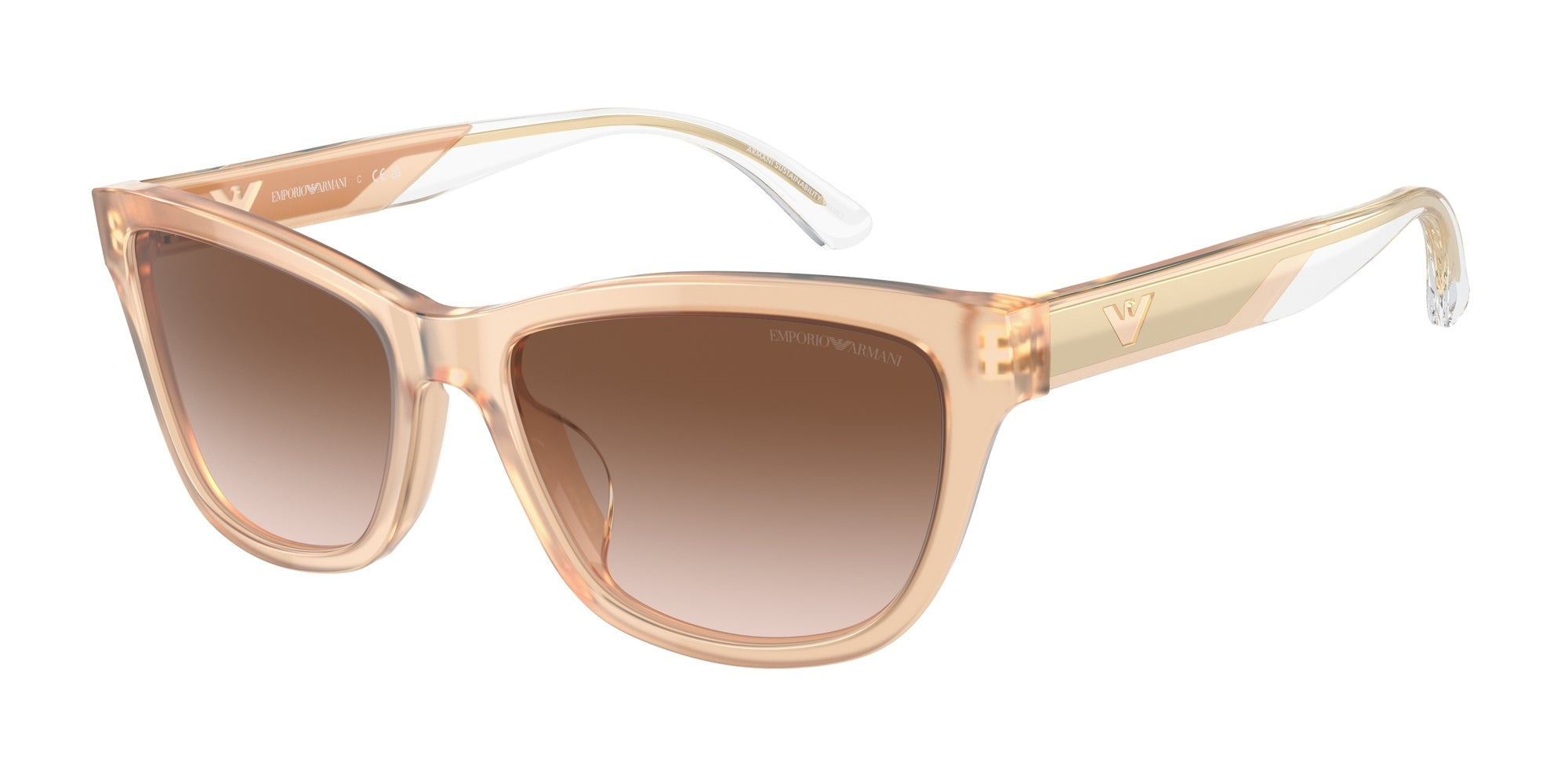 Emporio Armani Donna Emporio Armani EA4227U 609813 Occhiali da sole Acetato Beige Marrone Cat Eye Normale Sfumato Emporio Armani Donna Emporio Armani EA4227U 609813 Occhiali da sole Acetato Beige Marrone Cat Eye Normale Sfumato