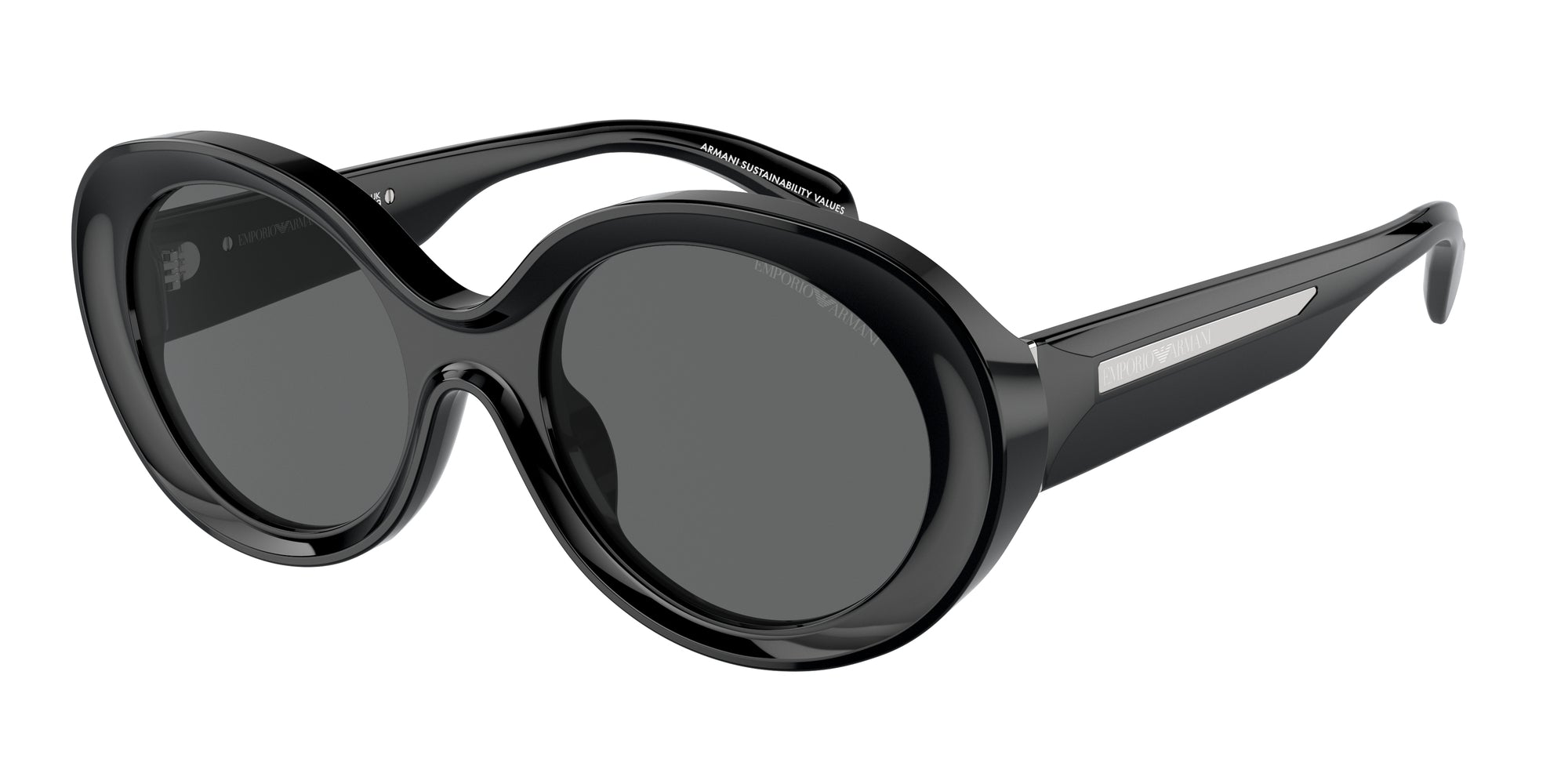 Emporio Armani Donna Emporio Armani EA4231U 501787 Occhiali da sole Acetato Nero Grigio Rotonda Normale