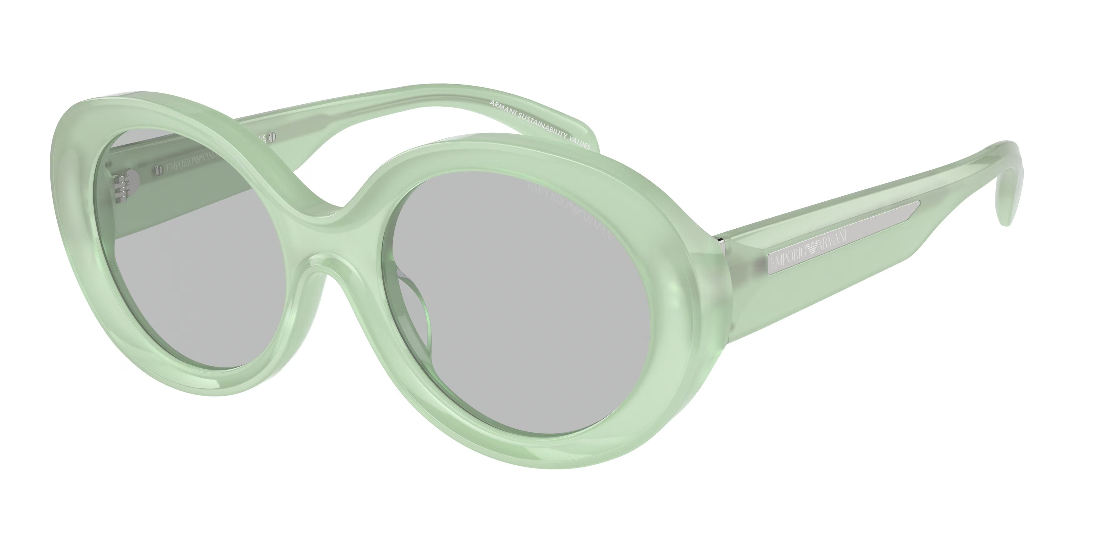 Emporio Armani Donna Emporio Armani EA4231U 615487 Occhiali da sole Acetato Verde Grigio Rotonda Normale