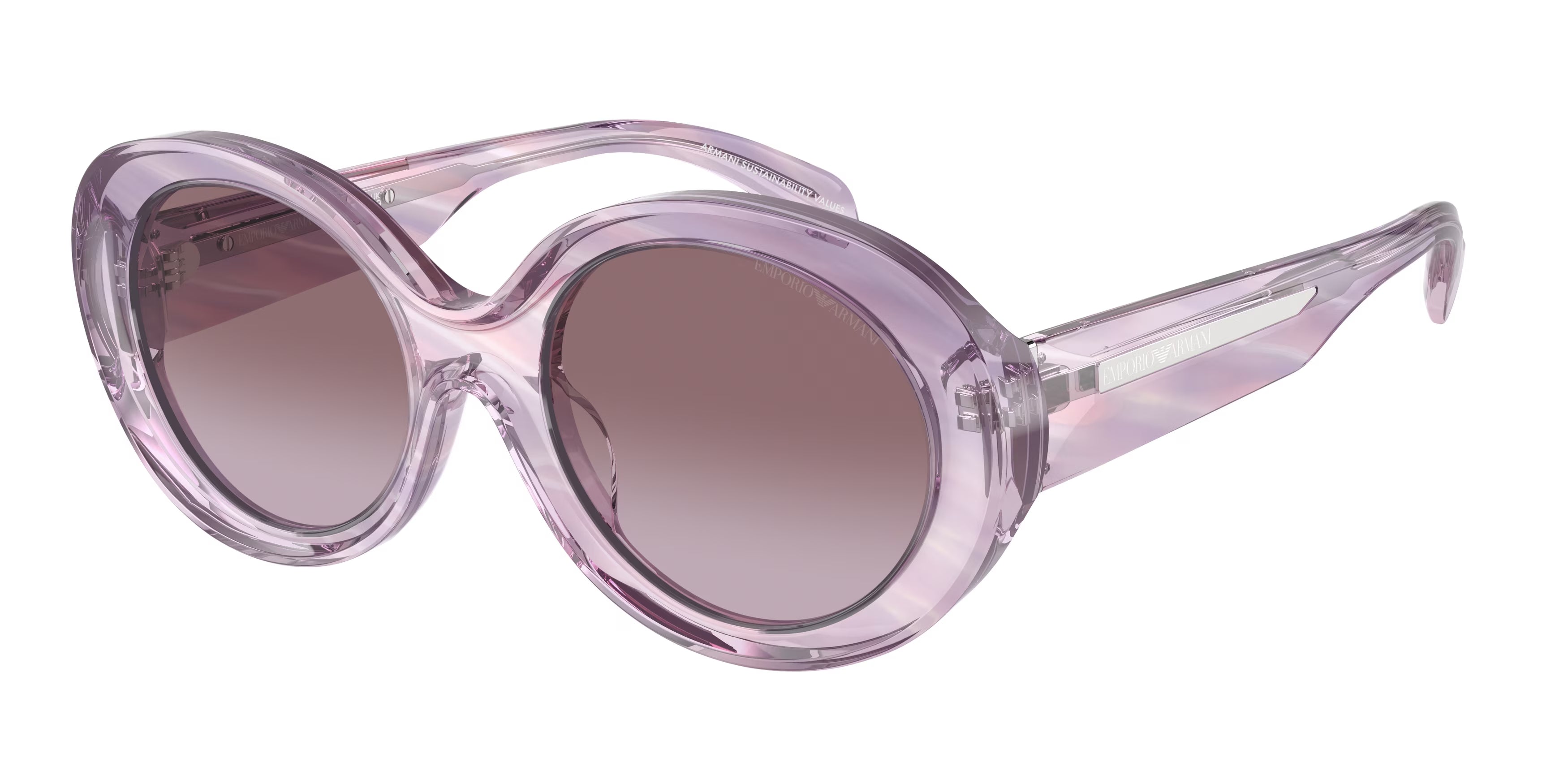 Emporio Armani Donna Emporio Armani EA4231U 61558H Occhiali da sole Acetato Rosa Viola Rotonda Normale Sfumato