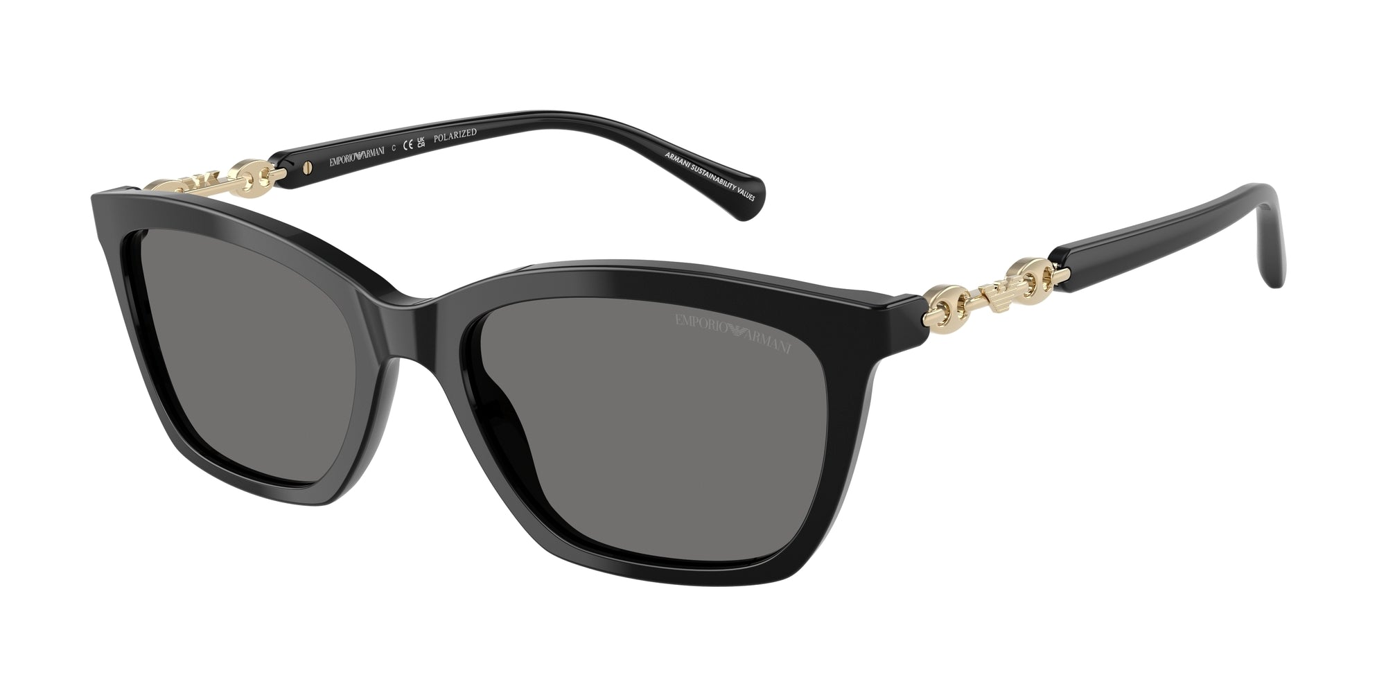 Emporio Armani Donna Emporio Armani EA4238 501781 Occhiali da sole Acetato Nero Grigio Cat Eye Polarizzata Emporio Armani Donna Emporio Armani EA4238 501781 Occhiali da sole Acetato Nero Grigio Cat Eye Polarizzata