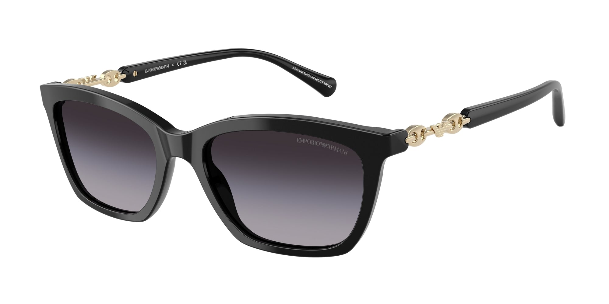 Emporio Armani Donna Emporio Armani EA4238 50178G Occhiali da sole Acetato Nero Grigio Cat Eye Normale Sfumato