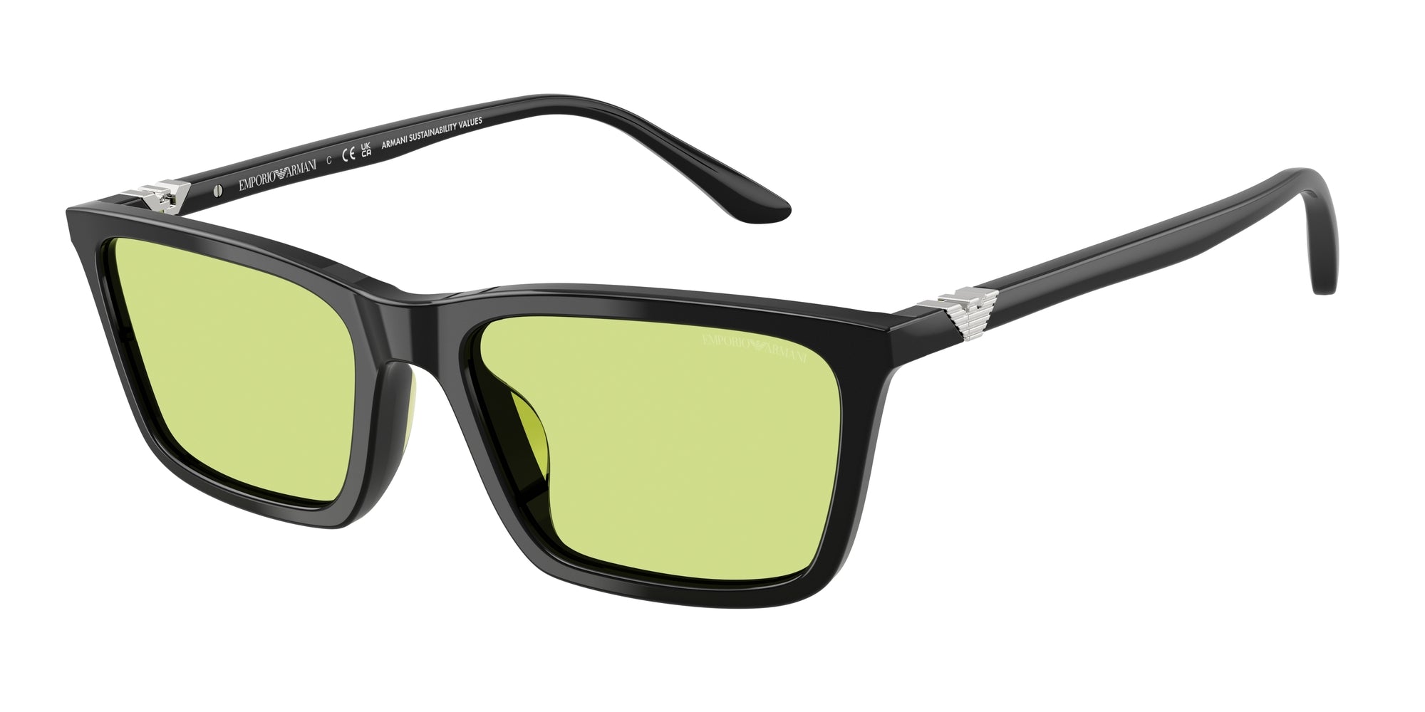 Emporio Armani Donna Emporio Armani EA4239U 5017/2 Occhiali da sole Acetato Nero Verde Squadrata Normale