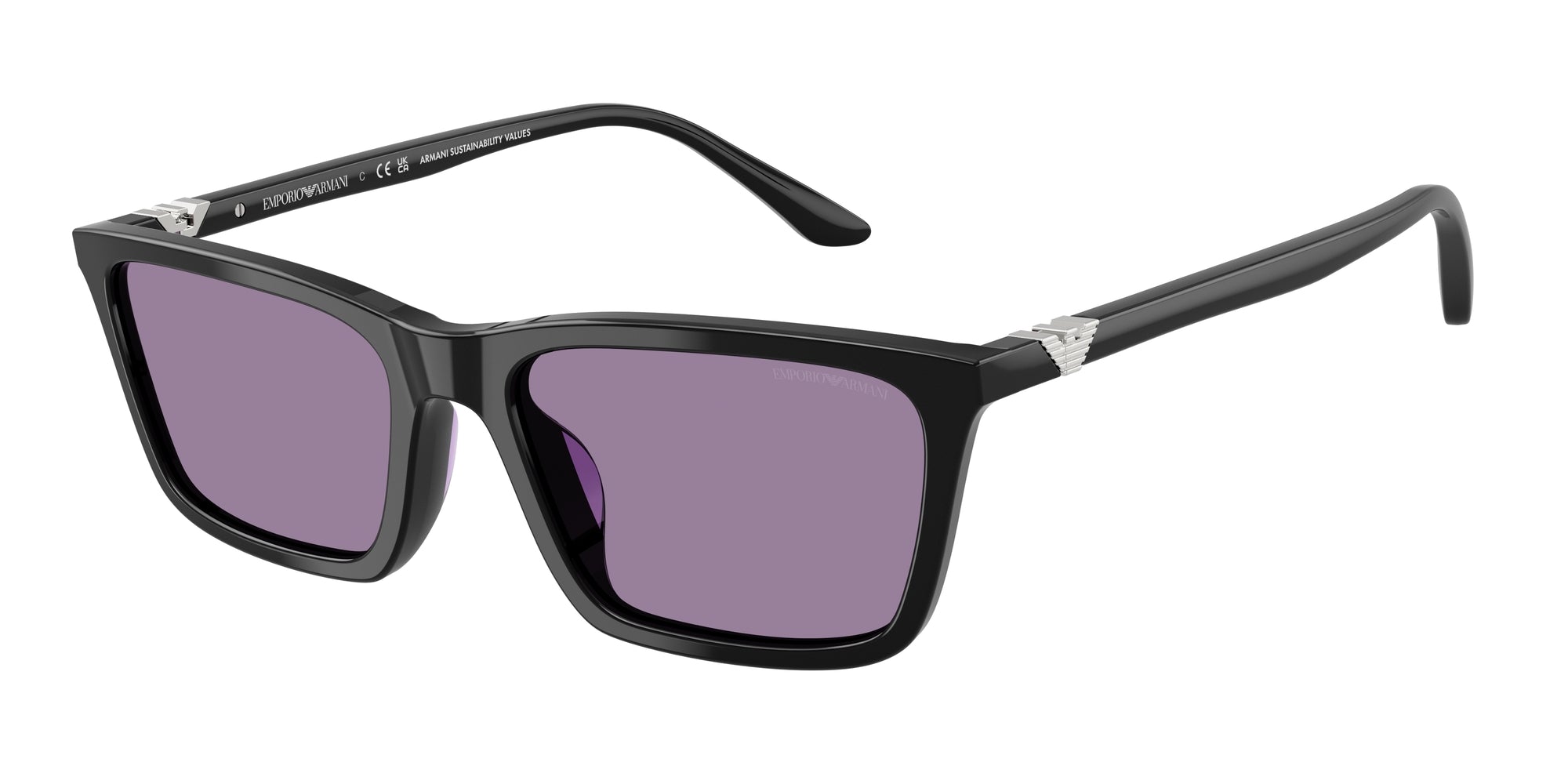 Emporio Armani Donna Emporio Armani EA4239U 501769 Occhiali da sole Acetato Nero Viola Squadrata Normale Emporio Armani Donna Emporio Armani EA4239U 501769 Occhiali da sole Acetato Nero Viola Squadrata Normale