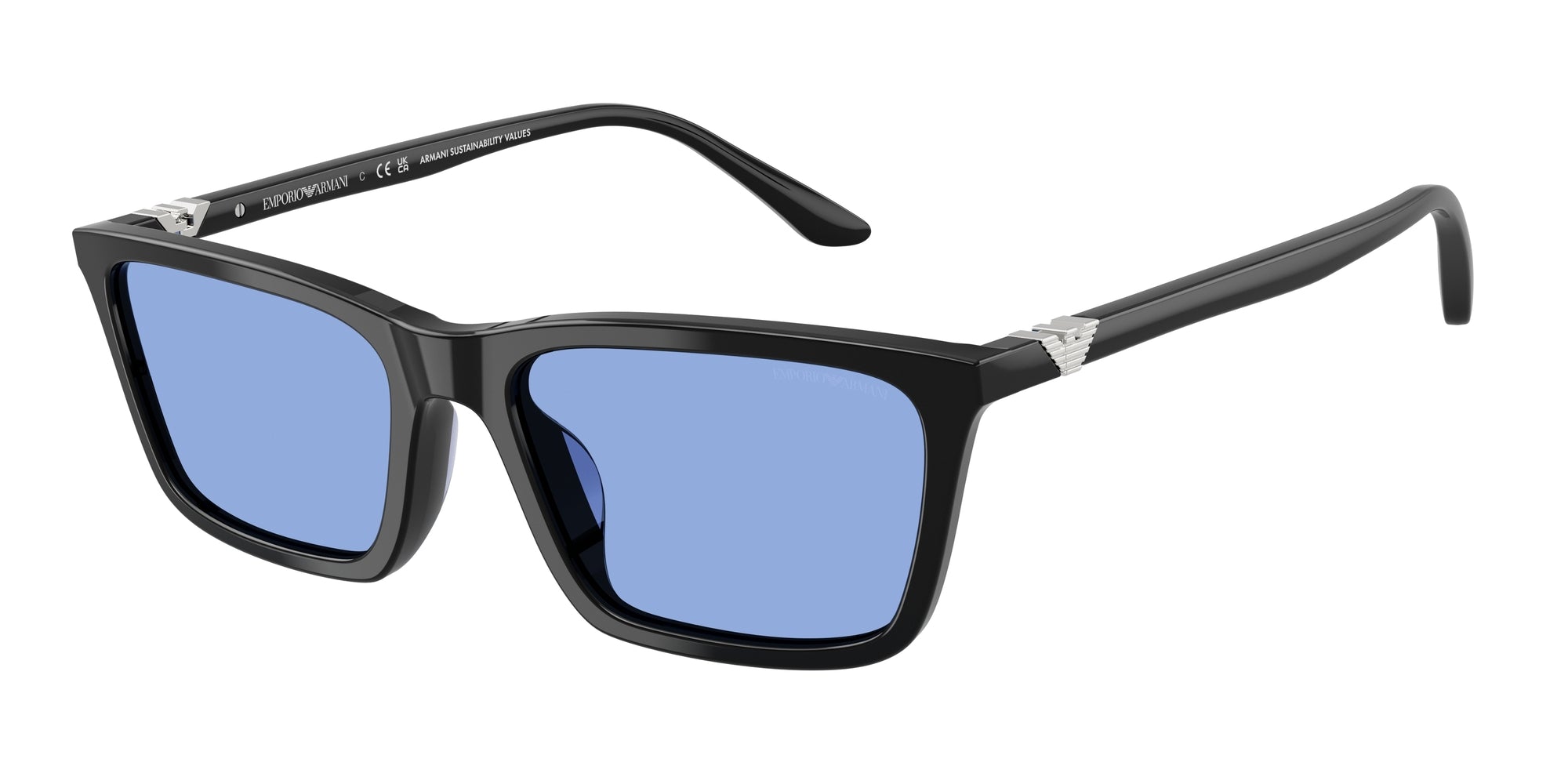 Emporio Armani Donna Emporio Armani EA4239U 501780 Occhiali da sole Acetato Nero Blu Squadrata Normale Emporio Armani Donna Emporio Armani EA4239U 501780 Occhiali da sole Acetato Nero Blu Squadrata Normale