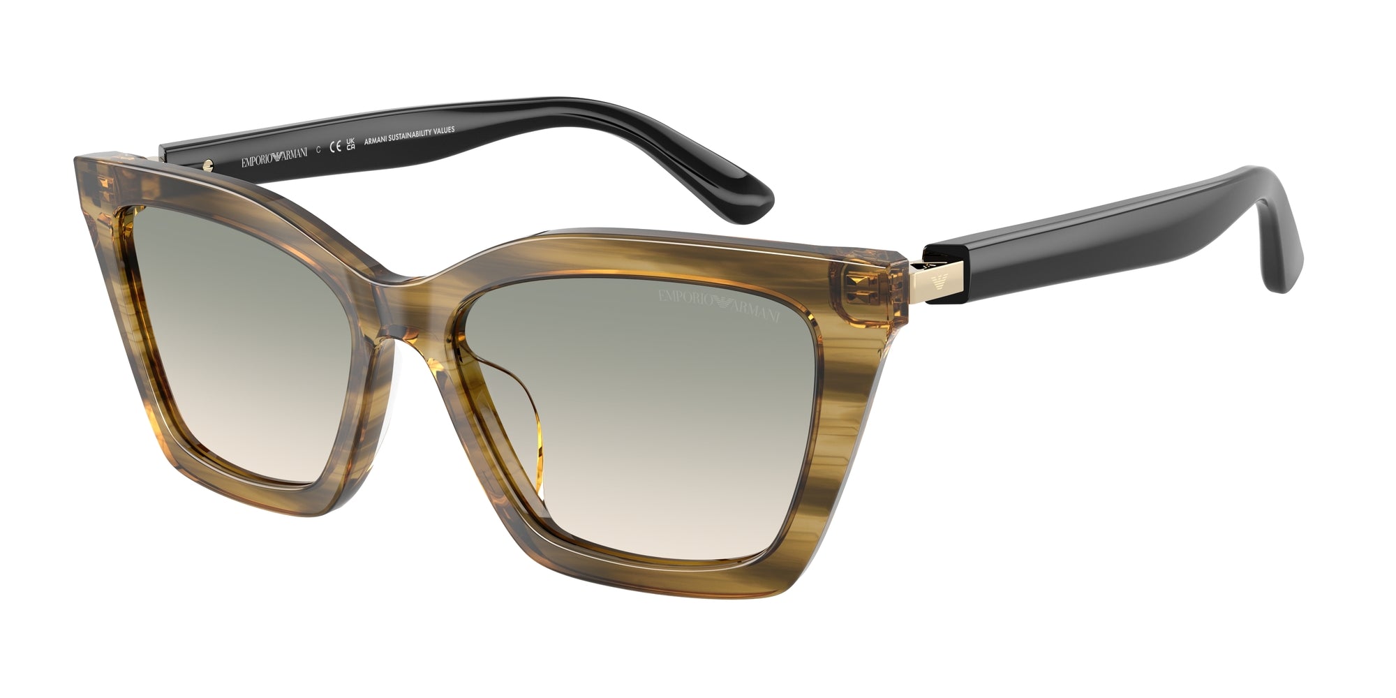 Emporio Armani Donna Emporio Armani EA4250U 62672C Occhiali da sole Acetato Verde Farfalla Normale Sfumato Emporio Armani Donna Emporio Armani EA4250U 62672C Occhiali da sole Acetato Verde Farfalla Normale Sfumato