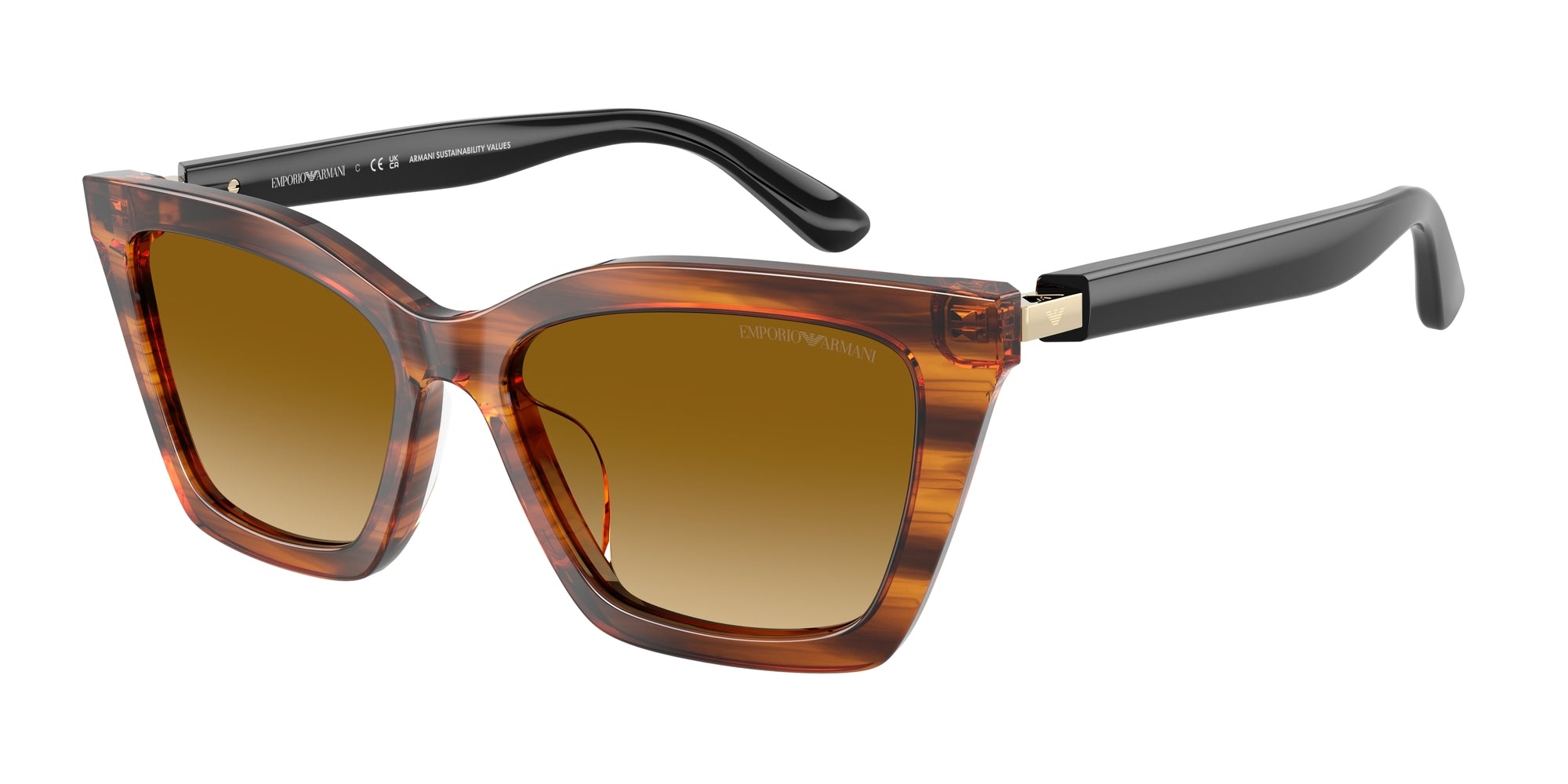 Emporio Armani Donna Emporio Armani EA4250U 62682L Occhiali da sole Acetato Giallo Giallo Farfalla Normale Sfumato