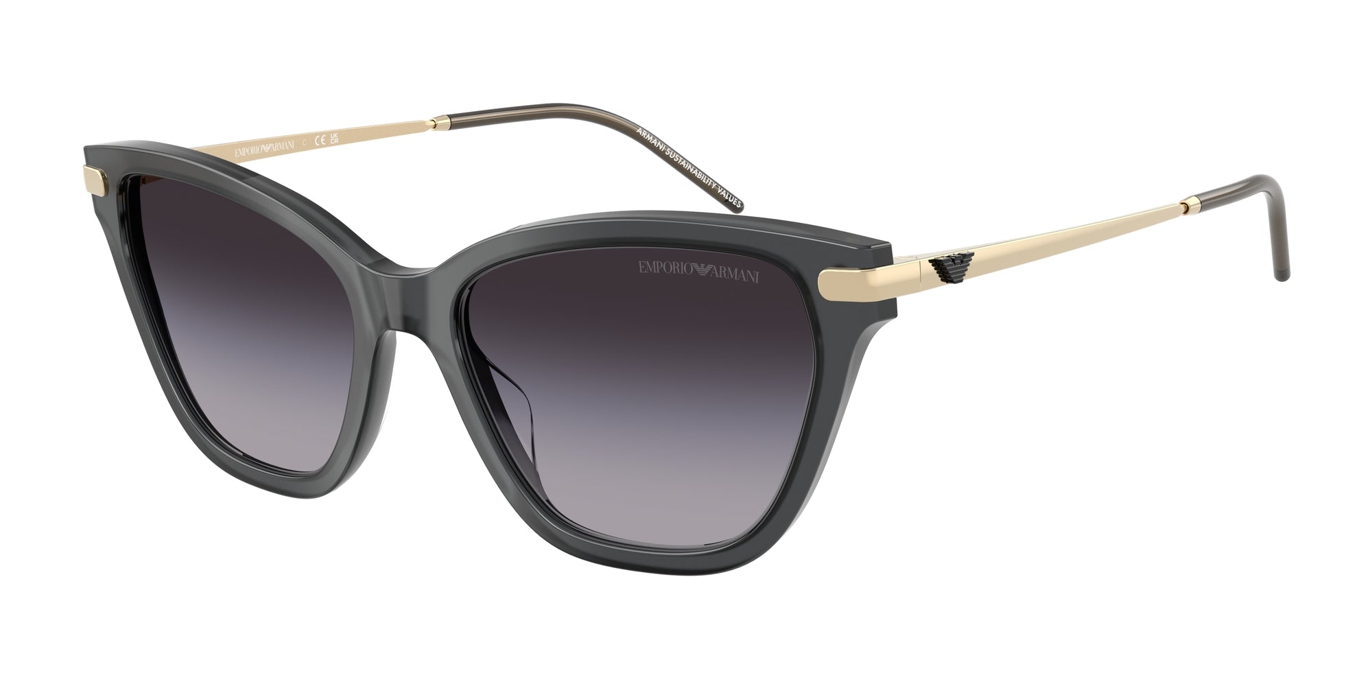 Emporio Armani Donna Emporio Armani EA4251 62628G Occhiali da sole Acetato Grigio Grigio Cat Eye Normale Sfumato Emporio Armani Donna Emporio Armani EA4251 62628G Occhiali da sole Acetato Grigio Grigio Cat Eye Normale Sfumato