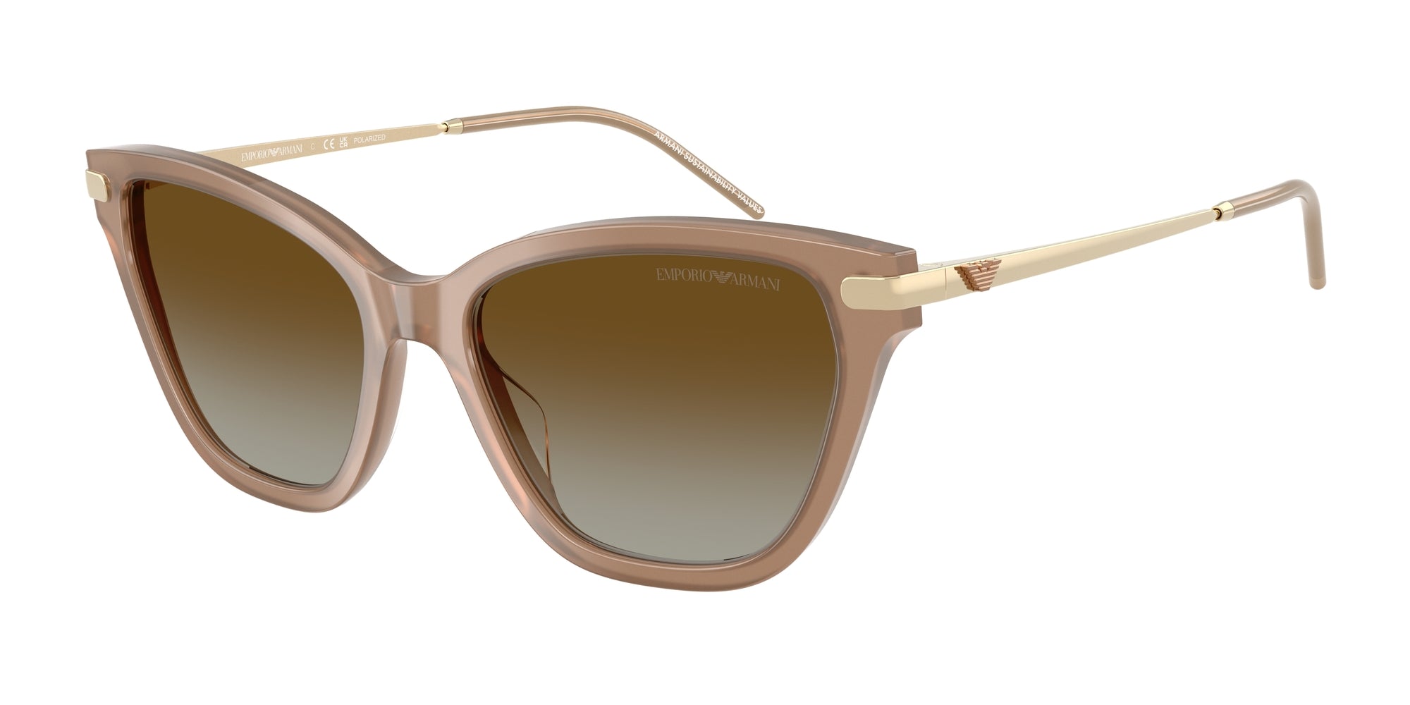 Emporio Armani Donna Emporio Armani EA4251 6263T5 Occhiali da sole Acetato Marrone Marrone Cat Eye Polarizzata Sfumato Emporio Armani Donna Emporio Armani EA4251 6263T5 Occhiali da sole Acetato Marrone Marrone Cat Eye Polarizzata Sfumato