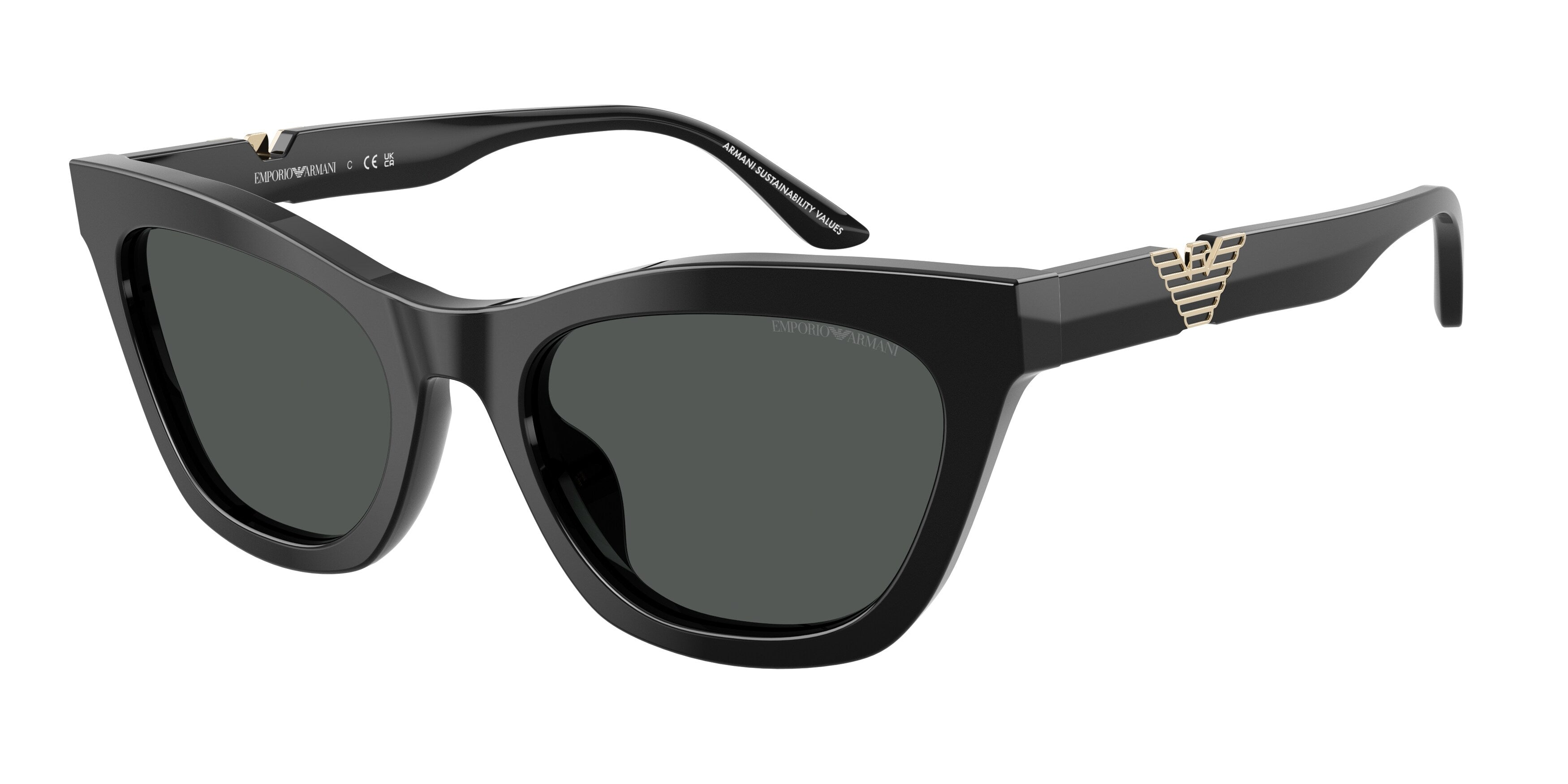 Emporio Armani Donna Emporio Armani EA4259U 501787 Occhiali da sole Acetato Nero Grigio Cat Eye Normale Emporio Armani Donna Emporio Armani EA4259U 501787 Occhiali da sole Acetato Nero Grigio Cat Eye Normale
