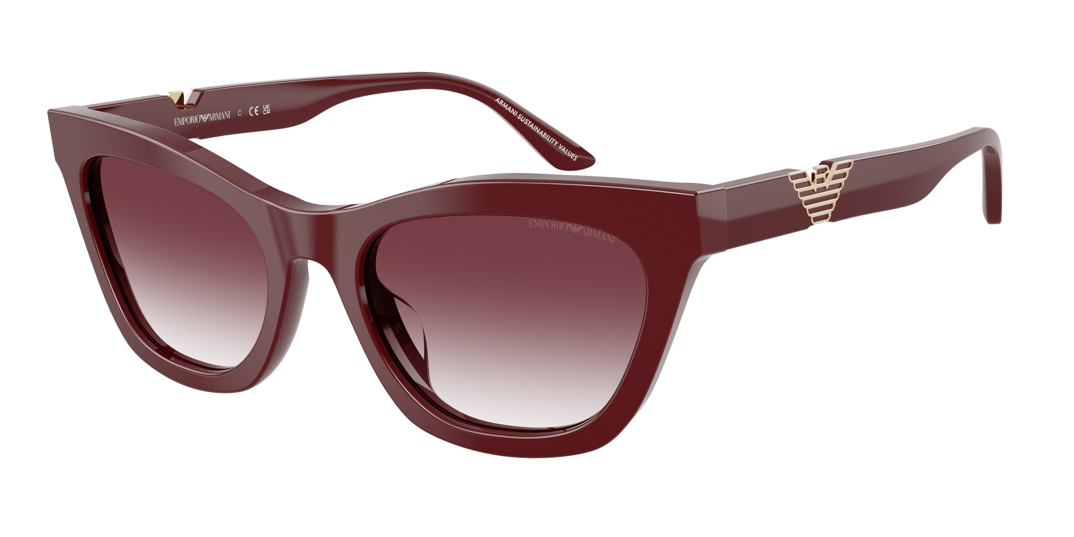 Emporio Armani Donna Emporio Armani EA4259U 63238H Occhiali da sole Acetato Rosso Viola Cat Eye Normale Sfumato