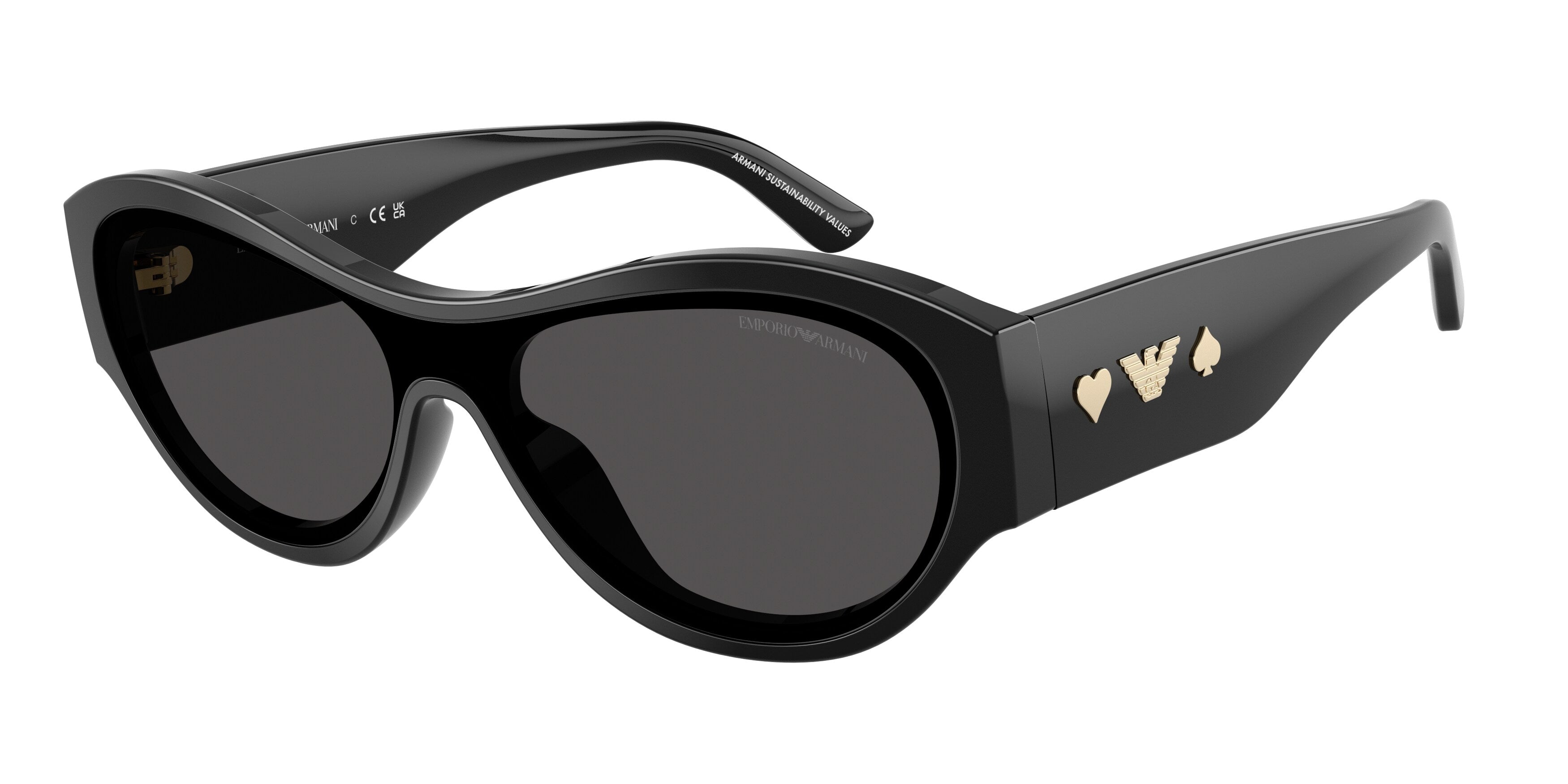 Emporio Armani Donna Emporio Armani EA4265U 501787 Occhiali da sole Acetato Nero Grigio Geometrica Normale Emporio Armani Donna Emporio Armani EA4265U 501787 Occhiali da sole Acetato Nero Grigio Geometrica Normale