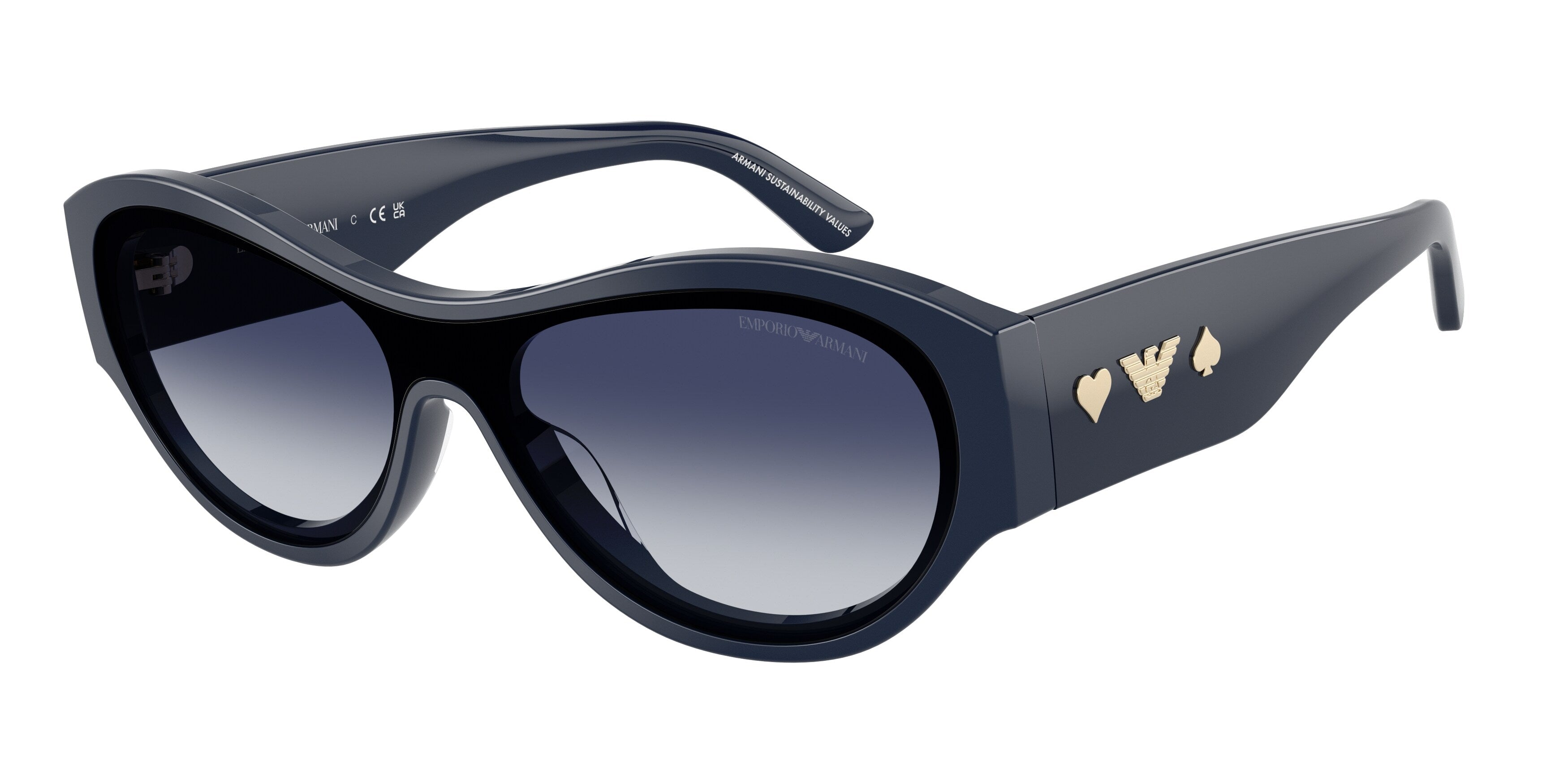 Emporio Armani Donna Emporio Armani EA4265U 60398S Occhiali da sole Acetato Blu Geometrica Normale Sfumato Emporio Armani Donna Emporio Armani EA4265U 60398S Occhiali da sole Acetato Blu Geometrica Normale Sfumato