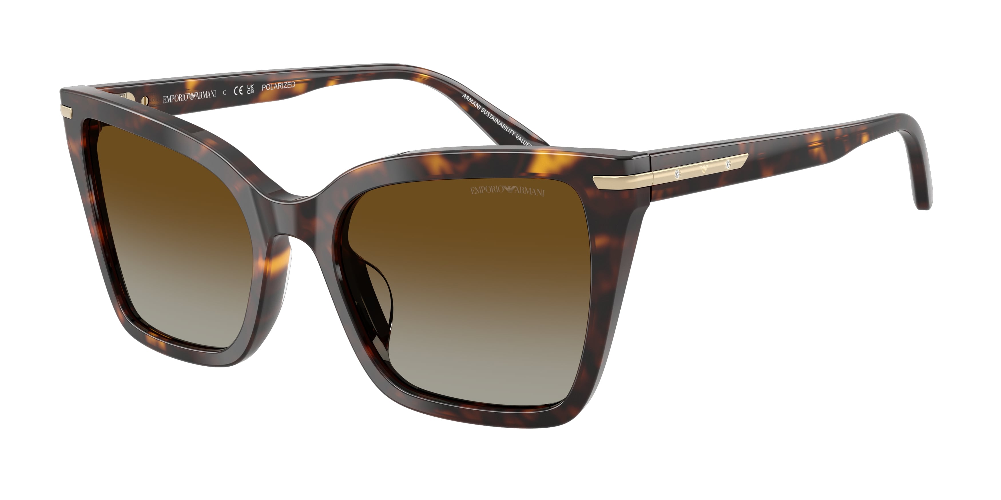 Emporio Armani Donna Emporio Armani EA4273BU 5026T5 Occhiali da sole Acetato Tartaruga Marrone Squadrata Polarizzata