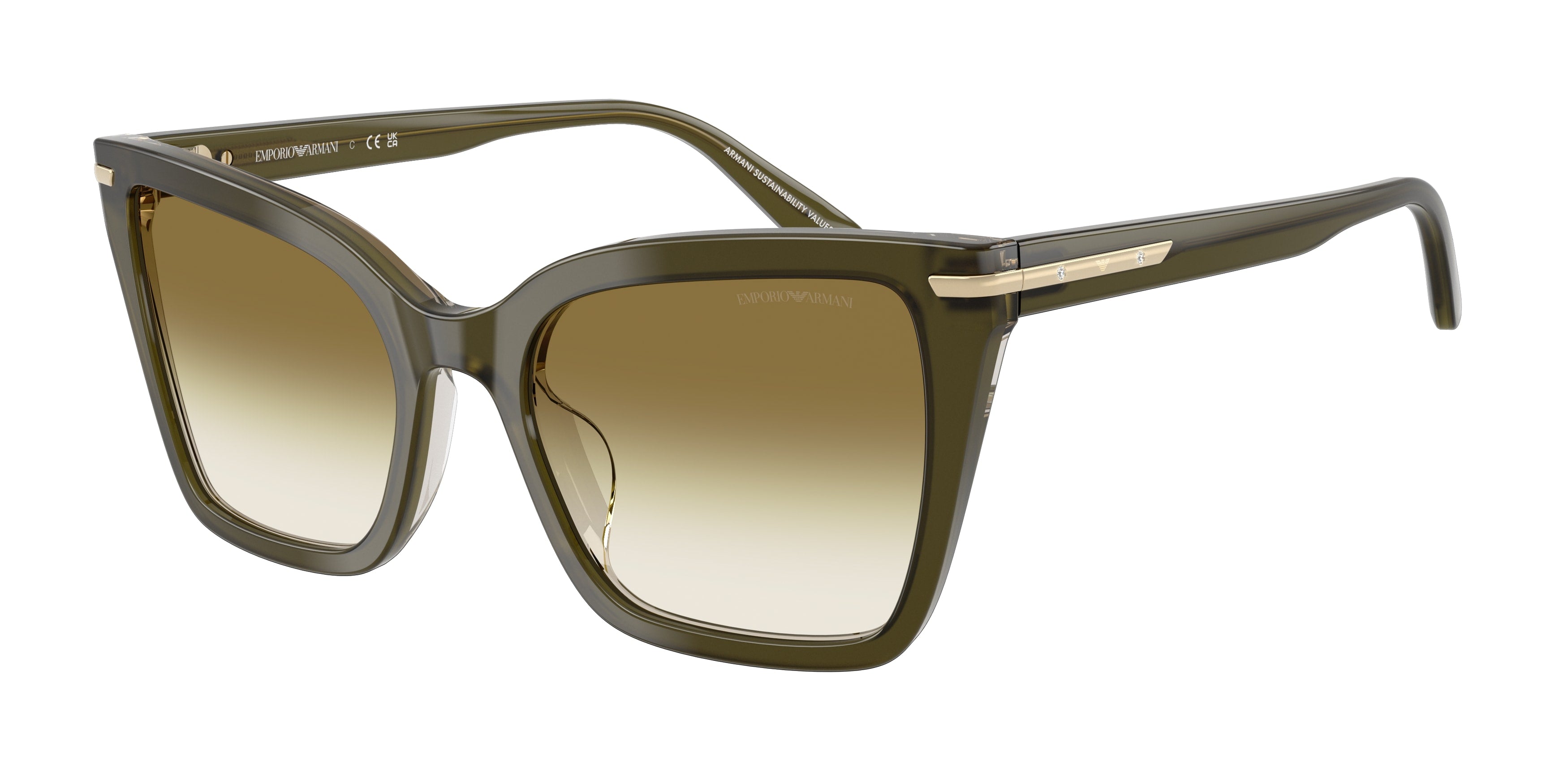 Emporio Armani Donna Emporio Armani EA4273BU 63788E Occhiali da sole Acetato Verde Verde Squadrata Normale Sfumato Emporio Armani Donna Emporio Armani EA4273BU 63788E Occhiali da sole Acetato Verde Verde Squadrata Normale Sfumato
