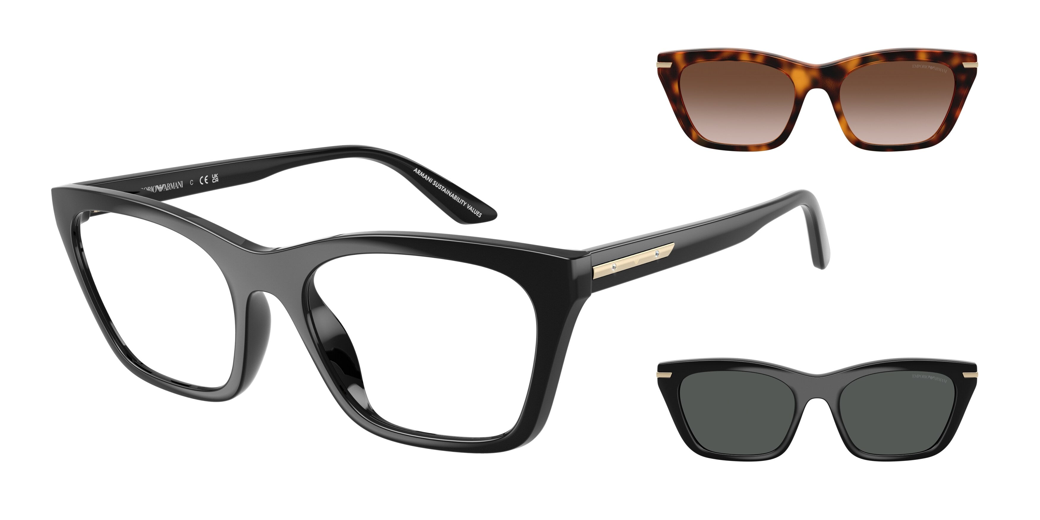 Emporio Armani Donna Emporio Armani EA4274BU 50171W Occhiali da sole Iniettato Nero Trasparente Cat Eye Normale Emporio Armani Donna Emporio Armani EA4274BU 50171W Occhiali da sole Iniettato Nero Trasparente Cat Eye Normale