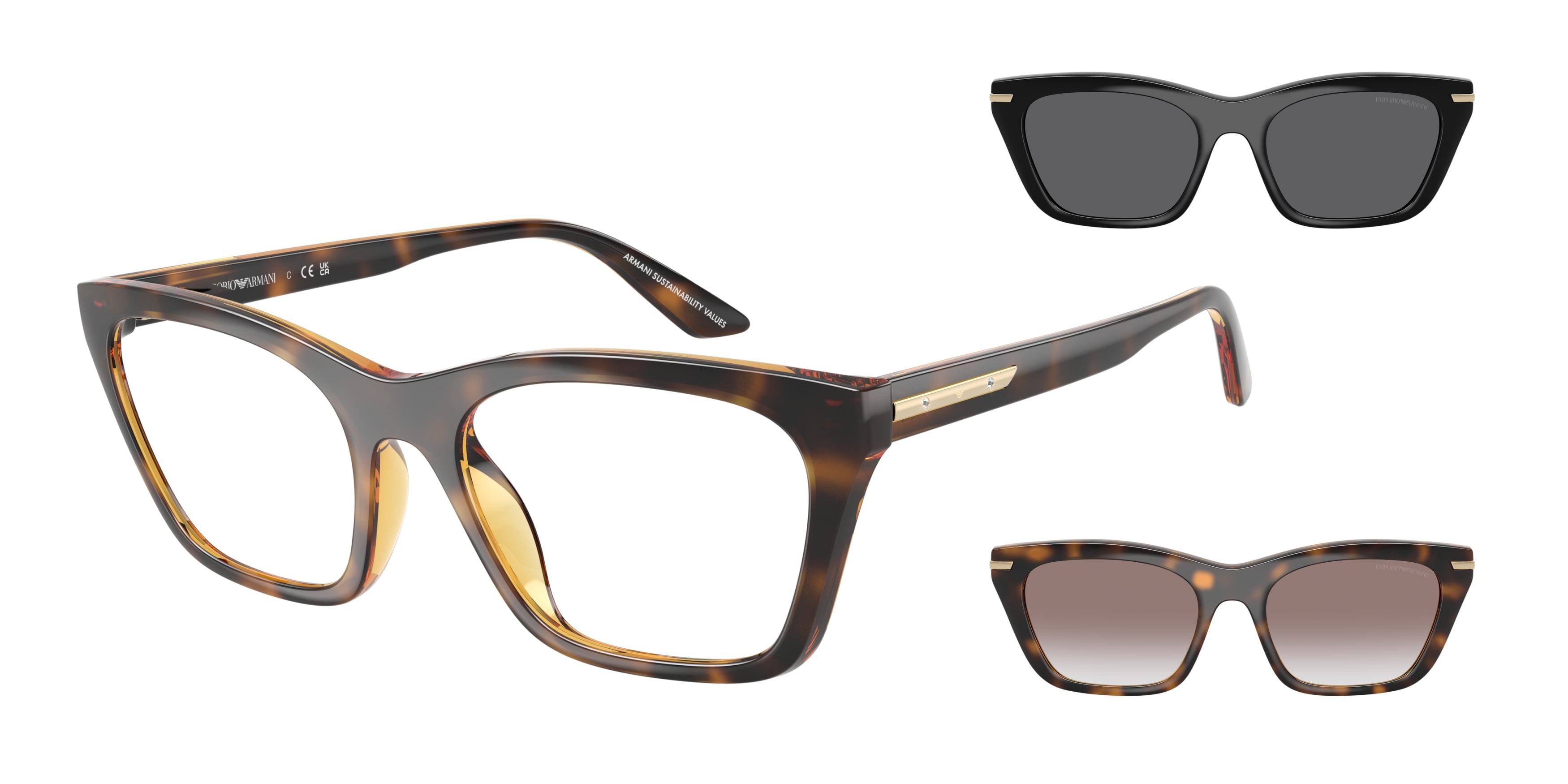 Emporio Armani Donna Emporio Armani EA4274BU 50261W Occhiali da sole Iniettato Tartaruga Trasparente Cat Eye Normale