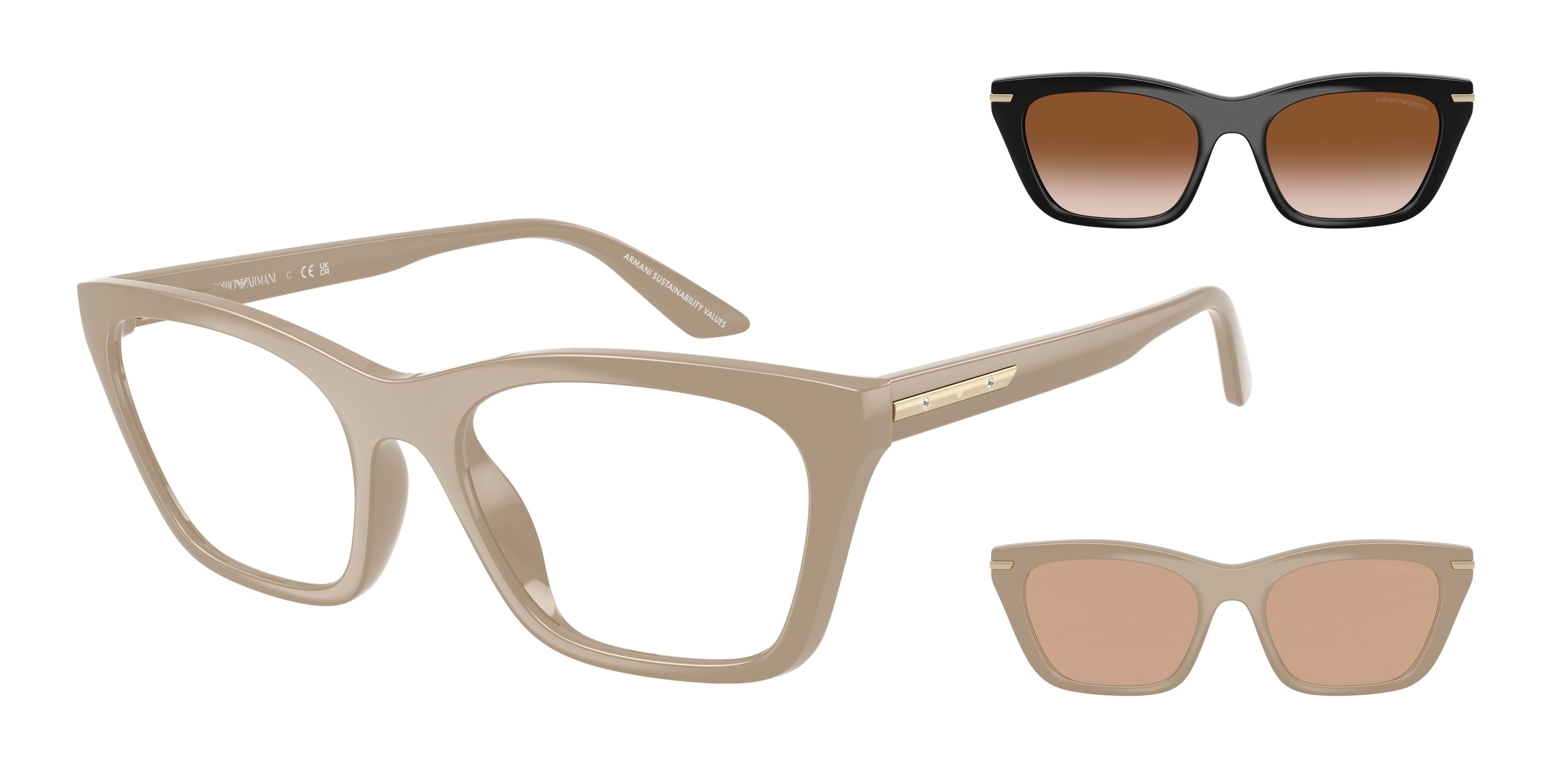 Emporio Armani Donna Emporio Armani EA4274BU 63791W Occhiali da sole Iniettato Marrone Trasparente Cat Eye Normale Emporio Armani Donna Emporio Armani EA4274BU 63791W Occhiali da sole Iniettato Marrone Trasparente Cat Eye Normale
