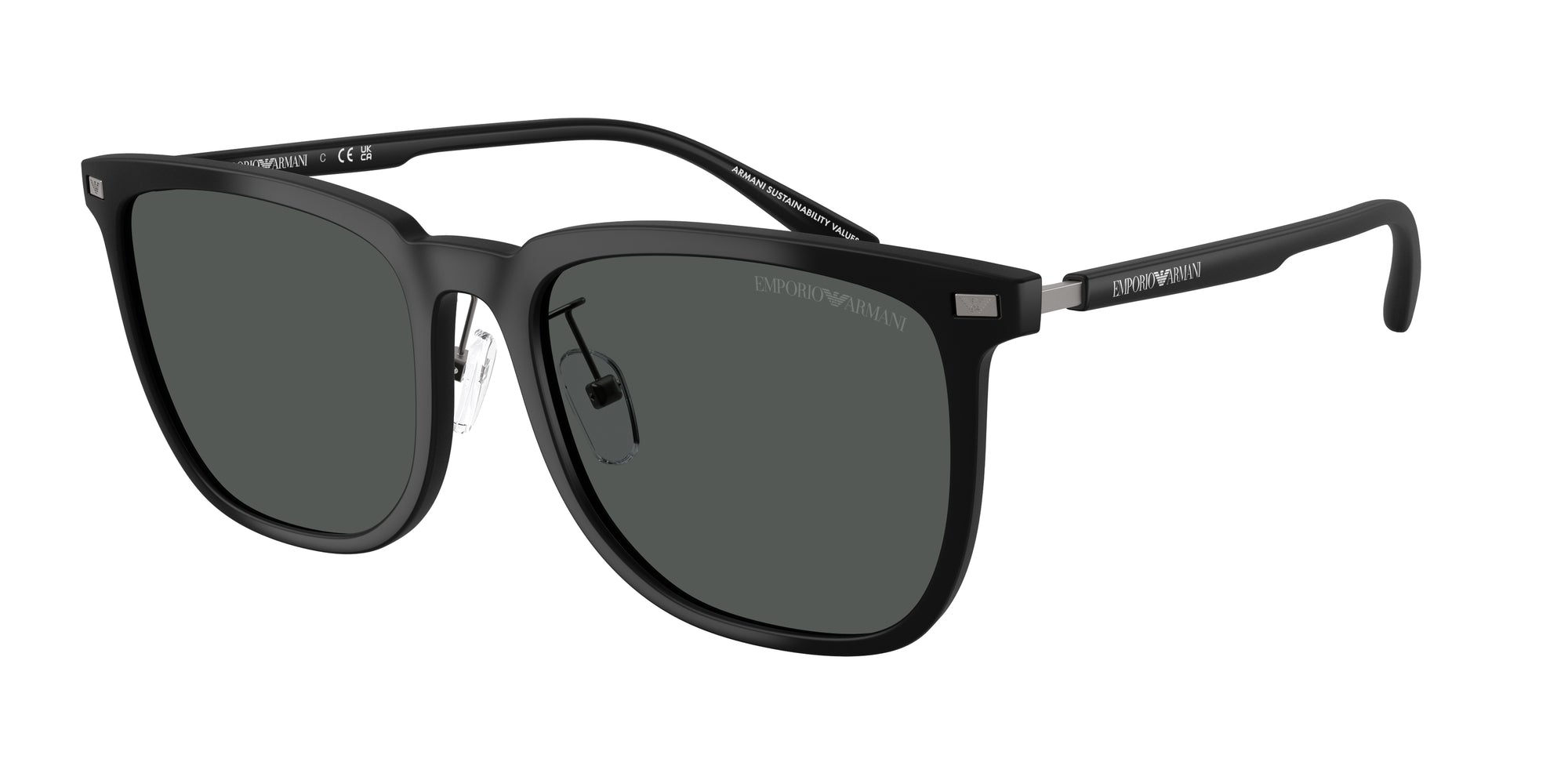 Emporio Armani Unisex Emporio Armani EA4255D 500187 Occhiali da sole Iniettato Nero Grigio Geometrica Normale
