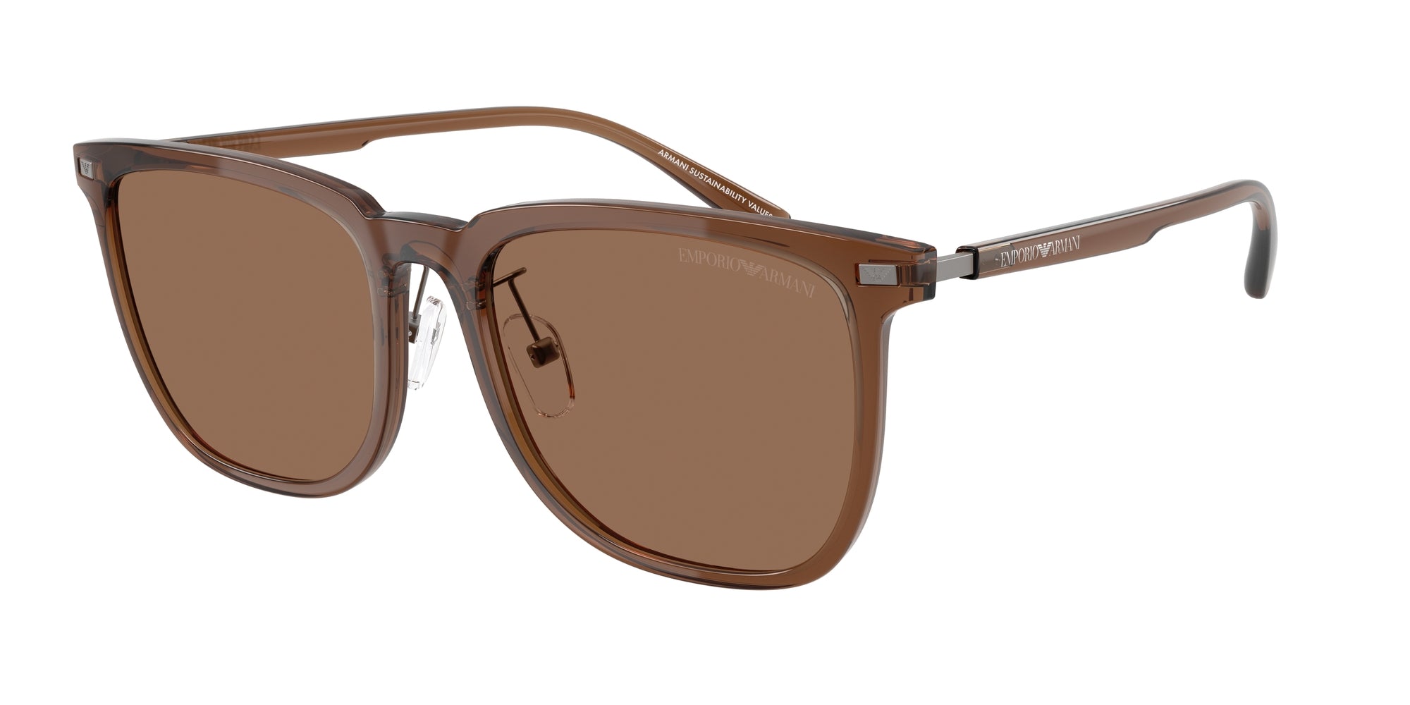 Emporio Armani Unisex Emporio Armani EA4255D 628273 Occhiali da sole Iniettato Marrone Marrone Geometrica Normale Emporio Armani Unisex Emporio Armani EA4255D 628273 Occhiali da sole Iniettato Marrone Marrone Geometrica Normale