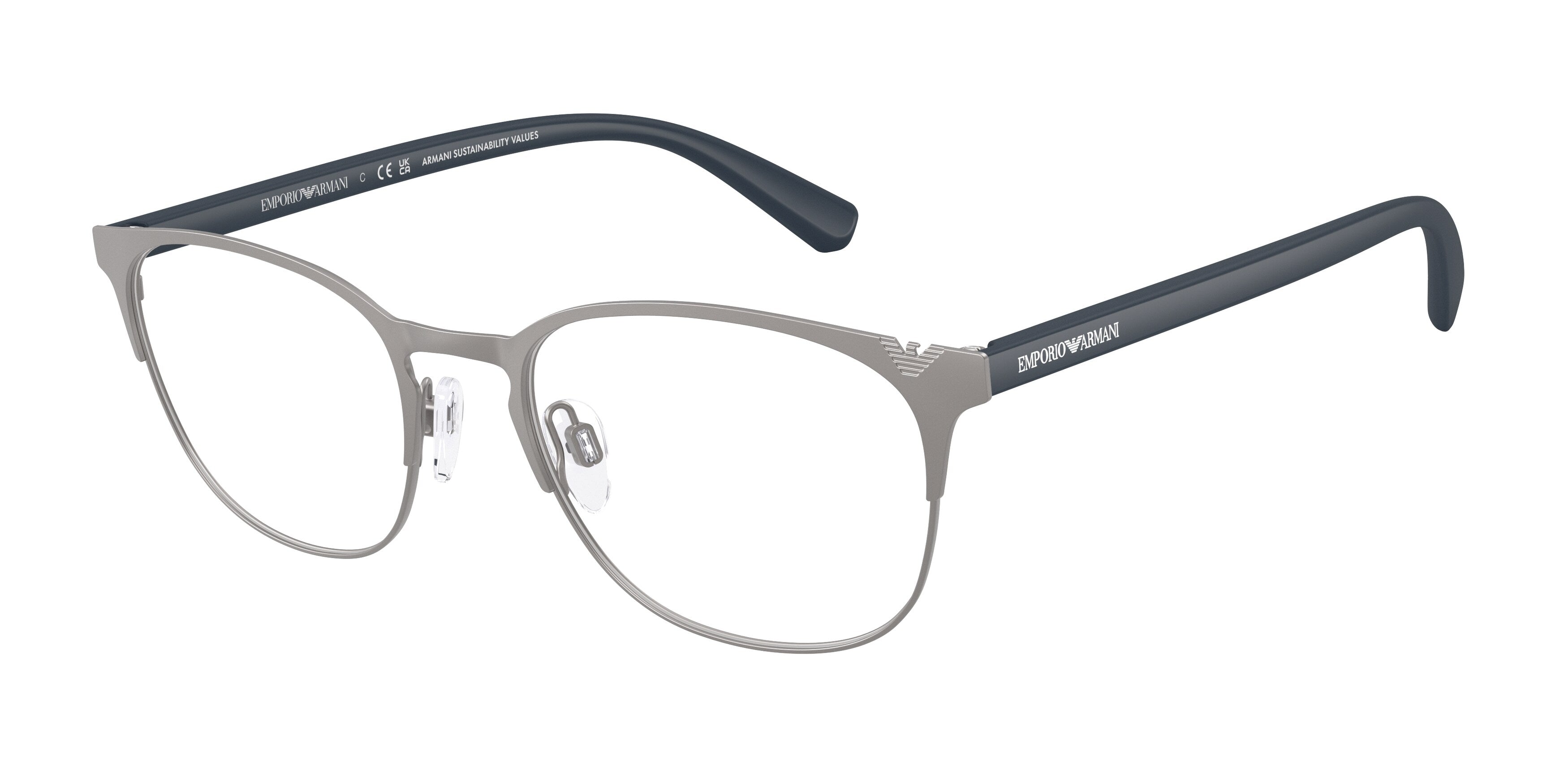 Emporio Armani Uomo Emporio Armani EA1059 3096 Montature da vista Metallo Grigio Rotonda Normale