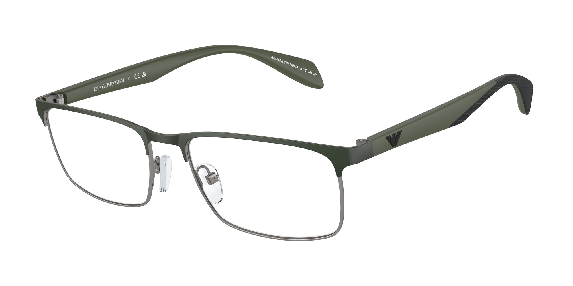 Emporio Armani Uomo Emporio Armani EA1149 3367 Montature da vista Metallo Verde Squadrata Normale